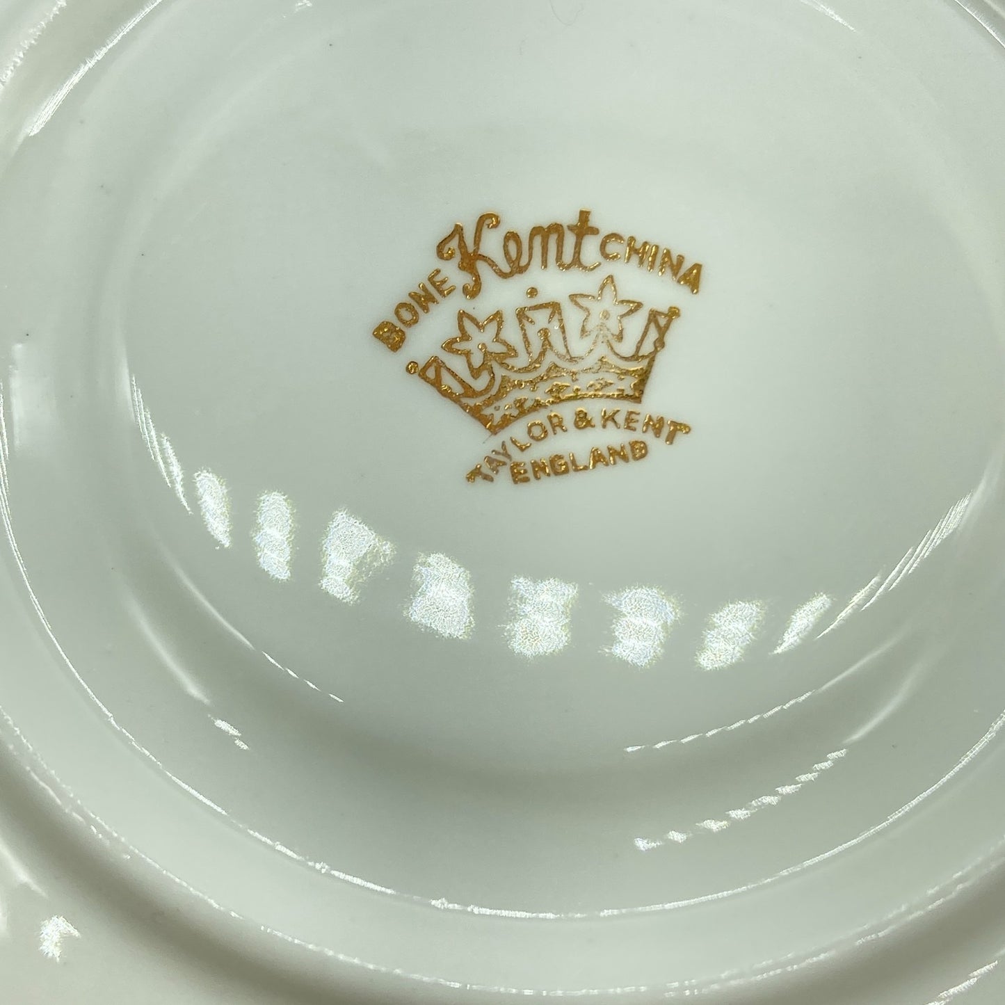 Taylor Kent English Tea Cup Saucer 22k Gold Exterior Pink Rose Cup Interior VTG