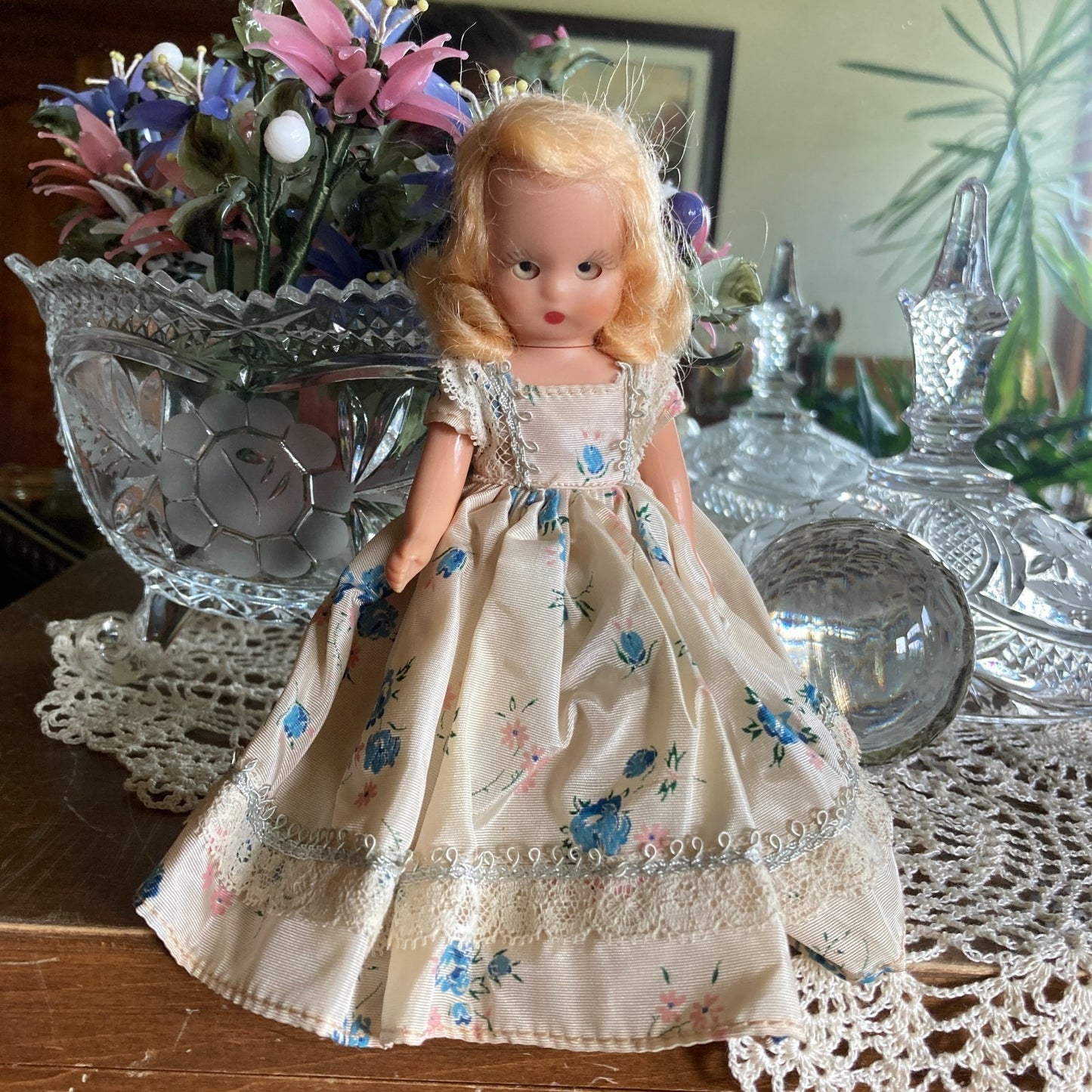 Two Nancy Ann Dolls Alice Through Looking Glass & Tuesday's Child Hard Plastic