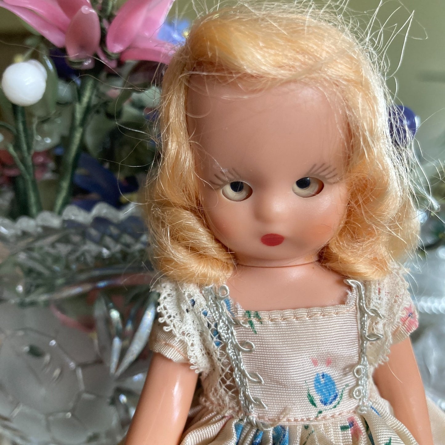Two Nancy Ann Dolls Alice Through Looking Glass & Tuesday's Child Hard Plastic