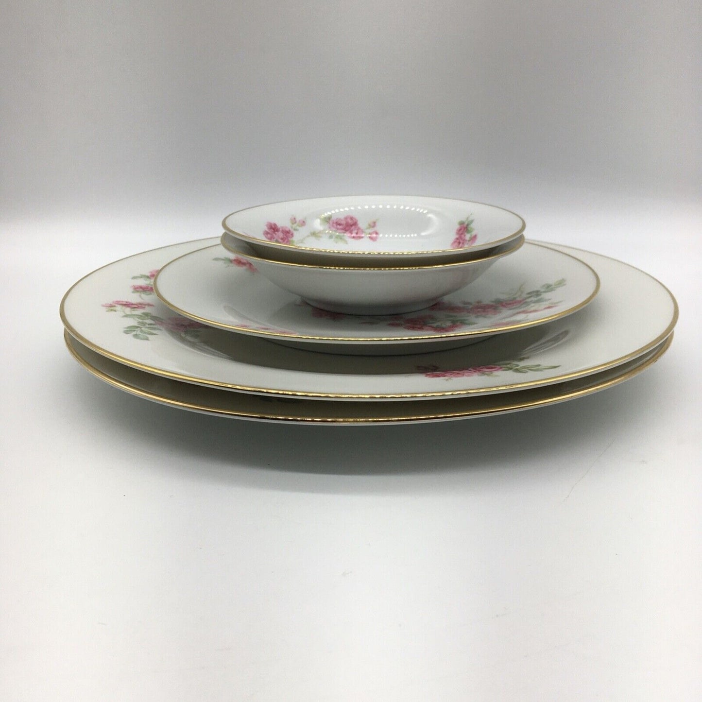 Vintage Dinnerware P.T. Bavaria Tirschenreuth Germany The Trellis 2267 Pink Rose