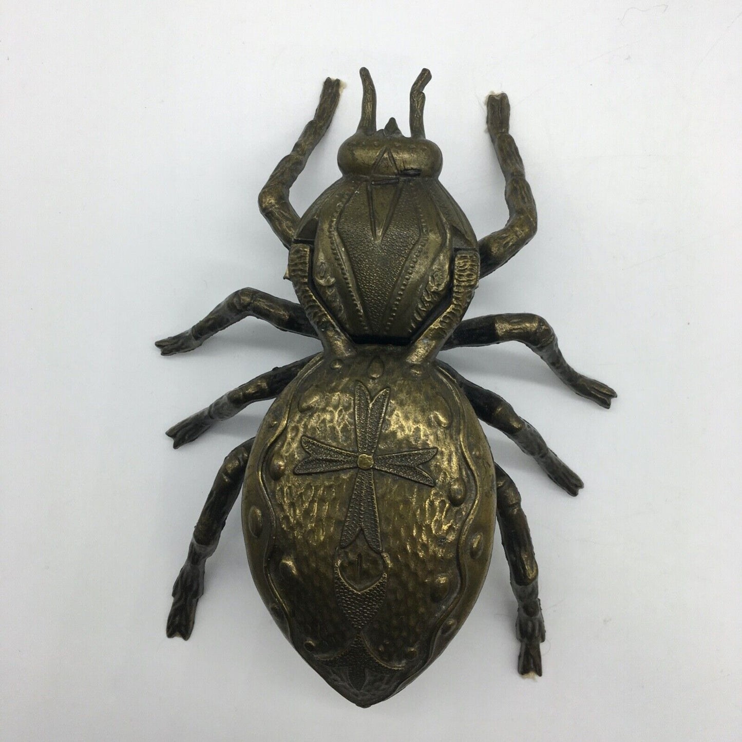 Mod Dep E Brev Brass 8 Leg Spider Vintage MCM Ashtray Italian Lidded Arachnid