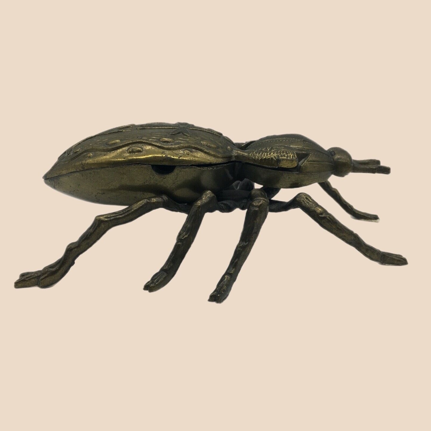 Mod Dep E Brev Brass 8 Leg Spider Vintage MCM Ashtray Italian Lidded Arachnid