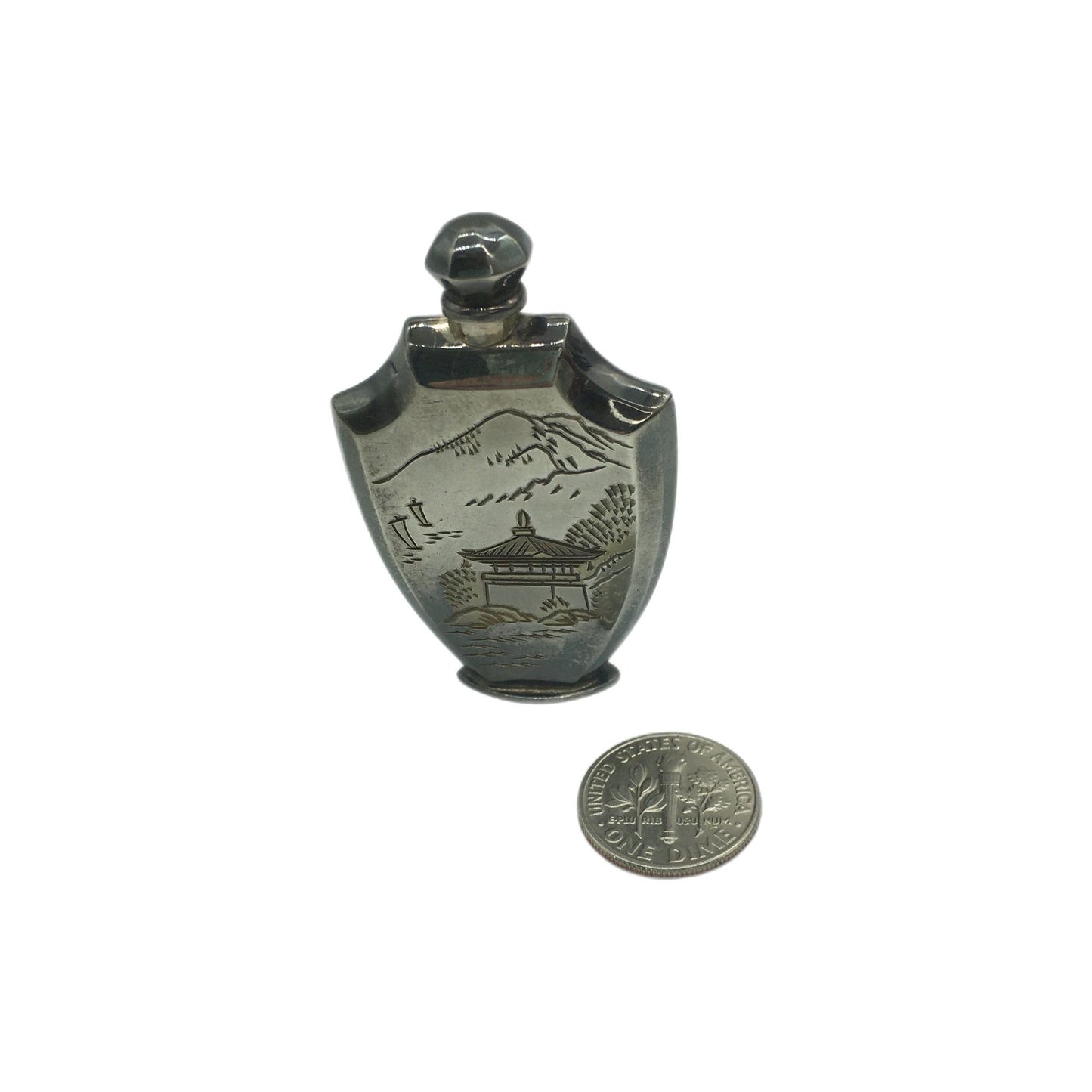 Sterling Silver Perfume Bottle, 950 Silver Perfume Vessel, Collectible Perfume Bottles, Perfume Scent Applicator, Japanese Souvenir