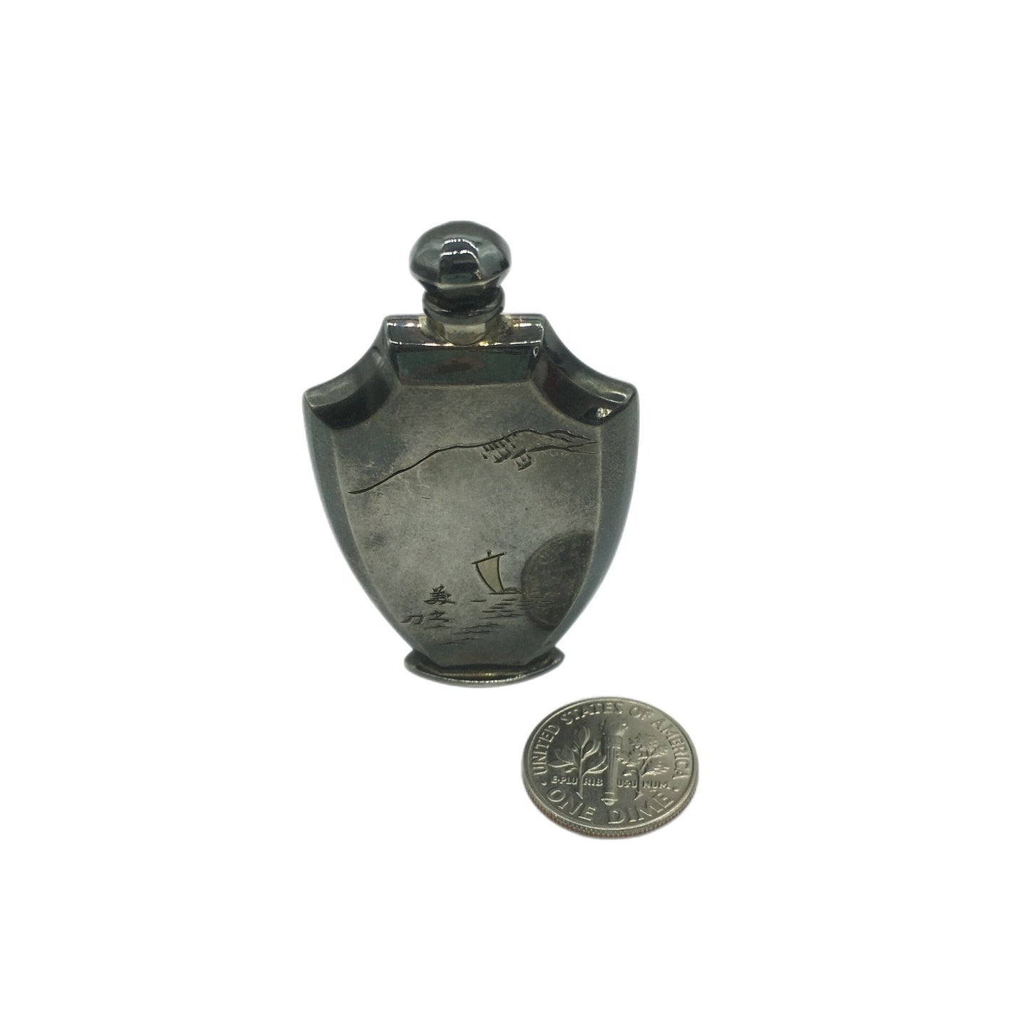 Sterling Silver Perfume Bottle, 950 Silver Perfume Vessel, Collectible Perfume Bottles, Perfume Scent Applicator, Japanese Souvenir