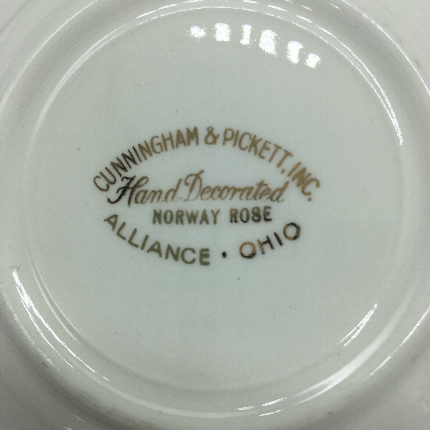 Cunningham & Pickett Inc Berry Bowls with Cream & Lidded Sugar Norway Rose Ohio