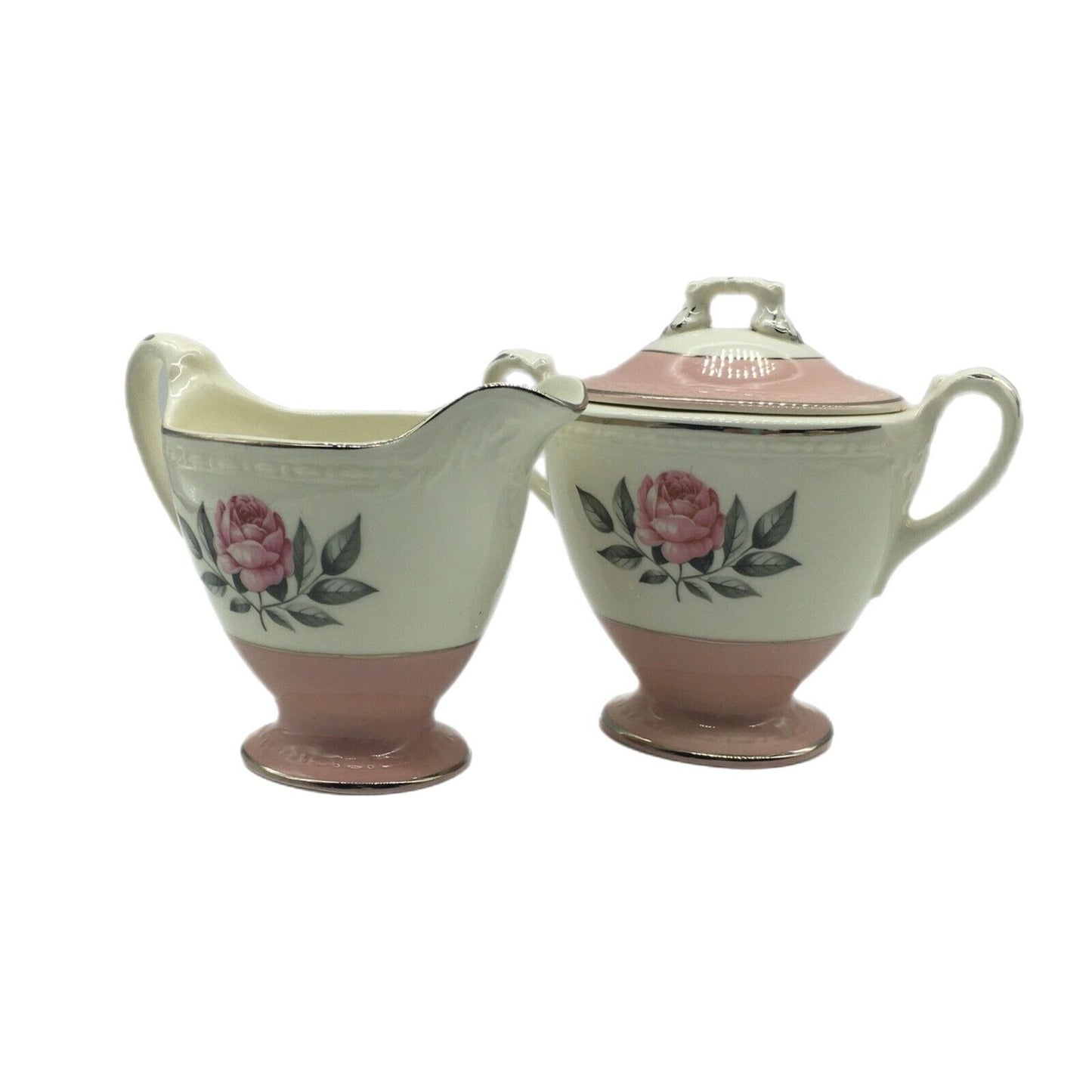 Cunningham & Pickett Inc Berry Bowls with Cream & Lidded Sugar Norway Rose Ohio