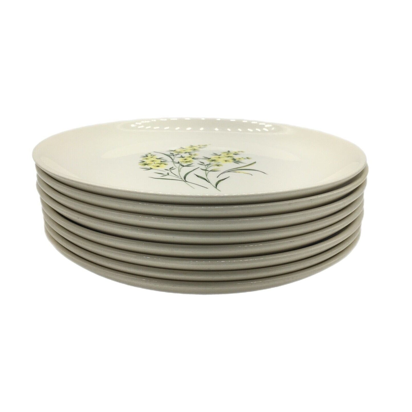 Taylor Smith & Taylor Dessert Plates Set of 8 Lemon Blossom Sage Green & Yellow