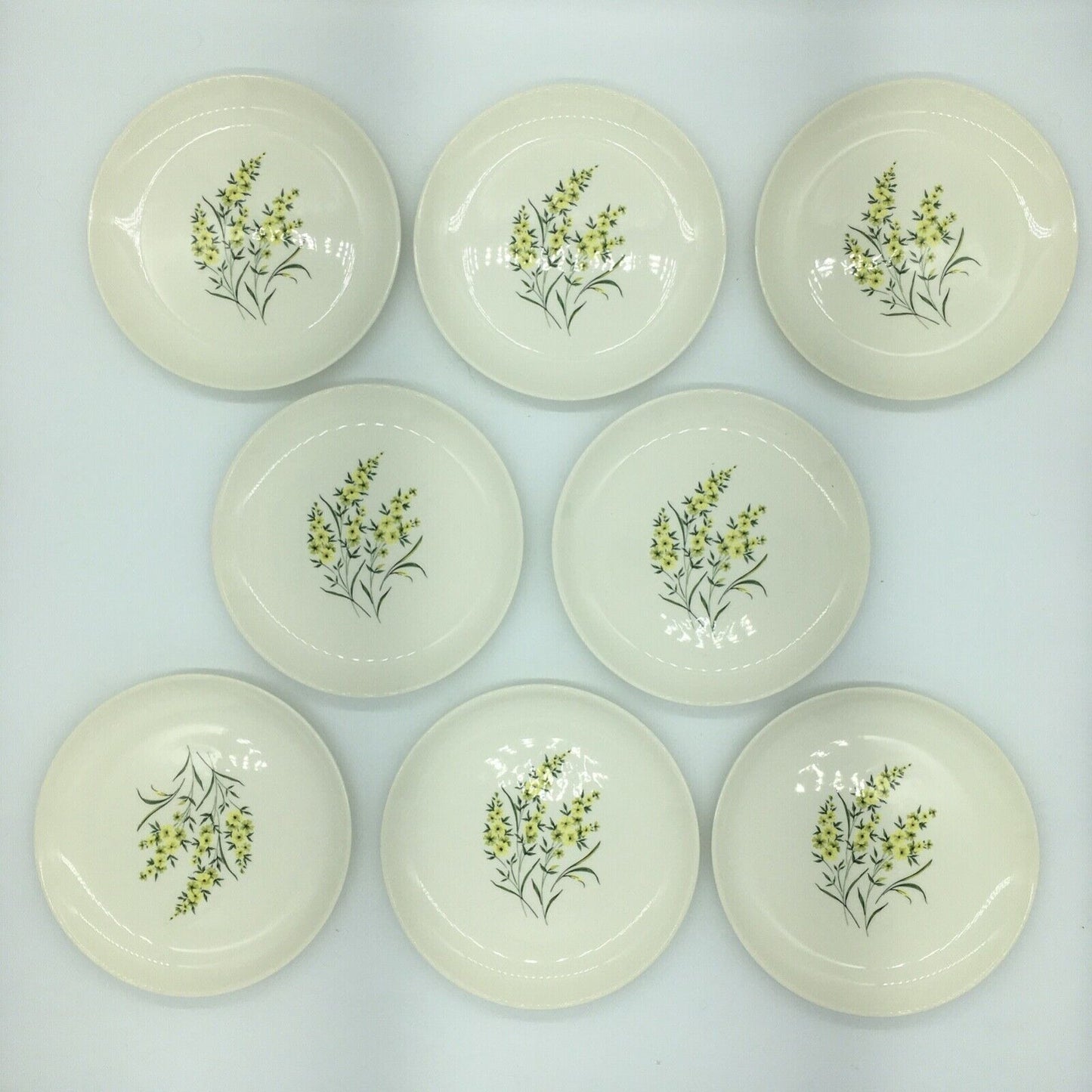 Taylor Smith & Taylor Dessert Plates Set of 8 Lemon Blossom Sage Green & Yellow