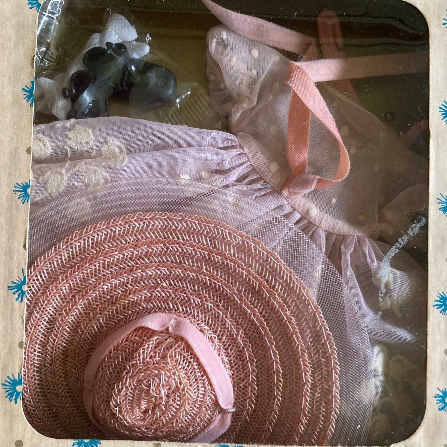 Betsy McCall Pink Party Dress Lily of the Valley Hat Shoes Socks Underskirt Box