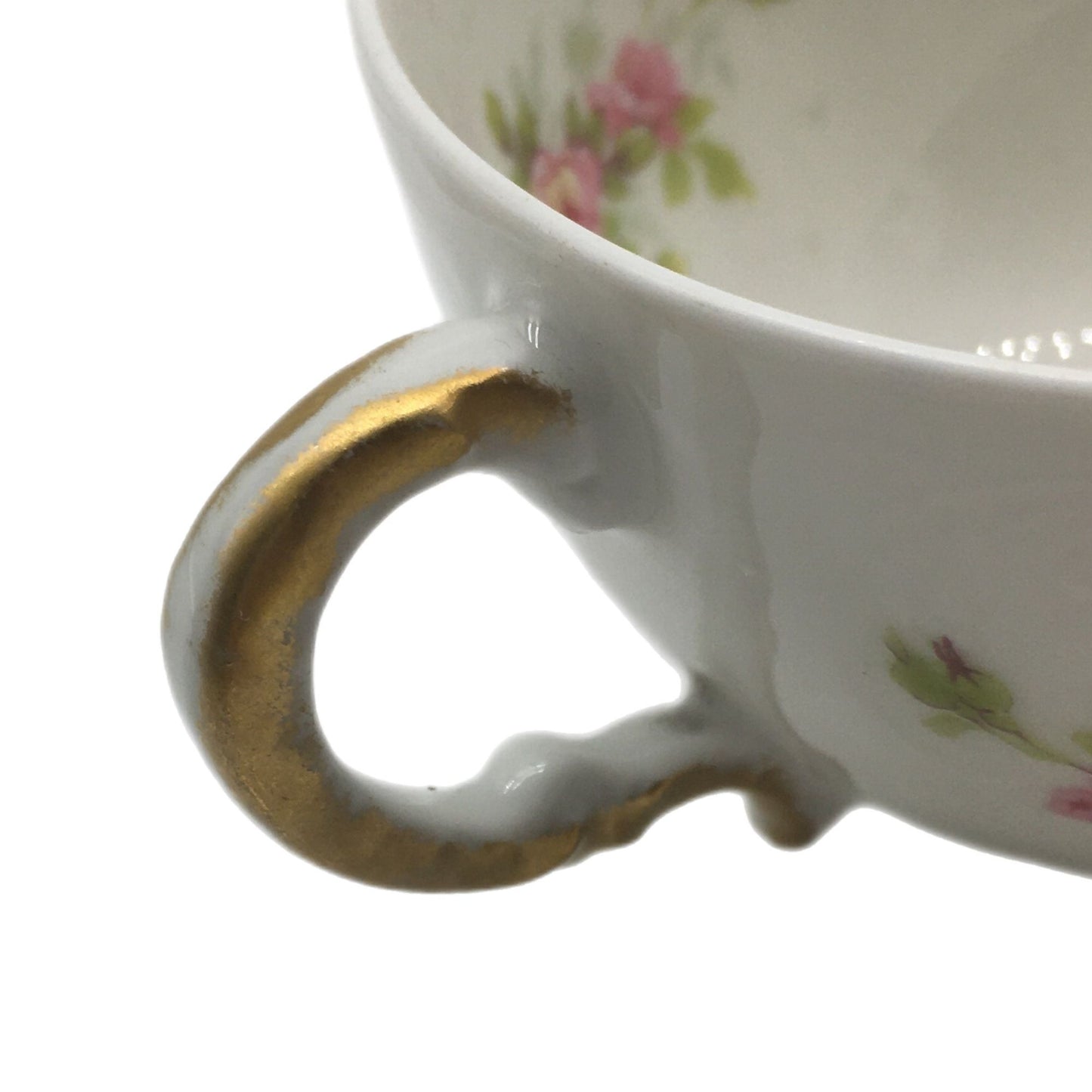Theodore Haviland Set of 8 Antique Tea Cup and Saucers, Delicate Porcelain Pink Rose Pattern Teacups, Floral Tea Cup and Saucer, Teacups