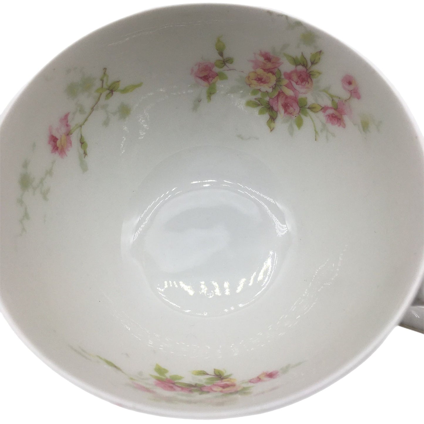 Theodore Haviland Set of 8 Antique Tea Cup and Saucers, Delicate Porcelain Pink Rose Pattern Teacups, Floral Tea Cup and Saucer, Teacups