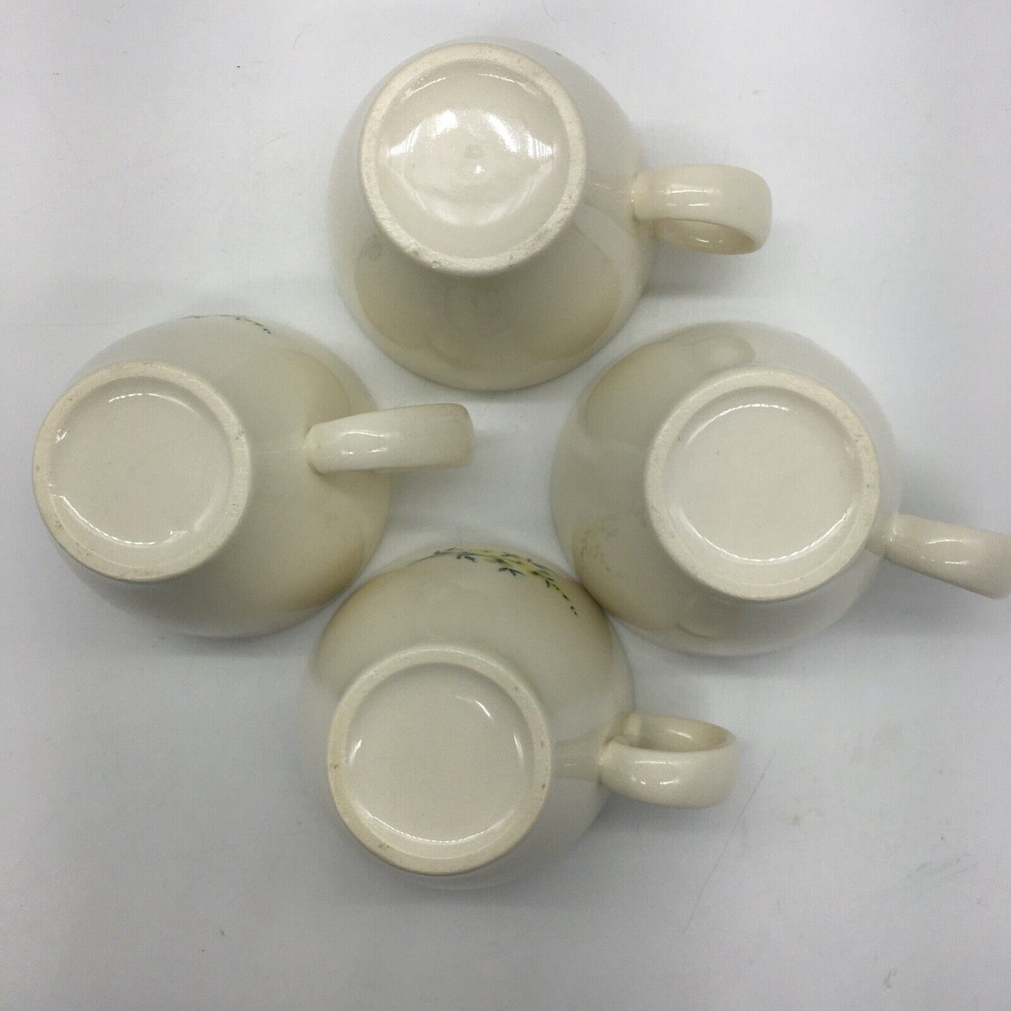 Taylor Smith Taylor Lemon Blossom Cup & Saucer Set of 4 Sage Green Interior VTG
