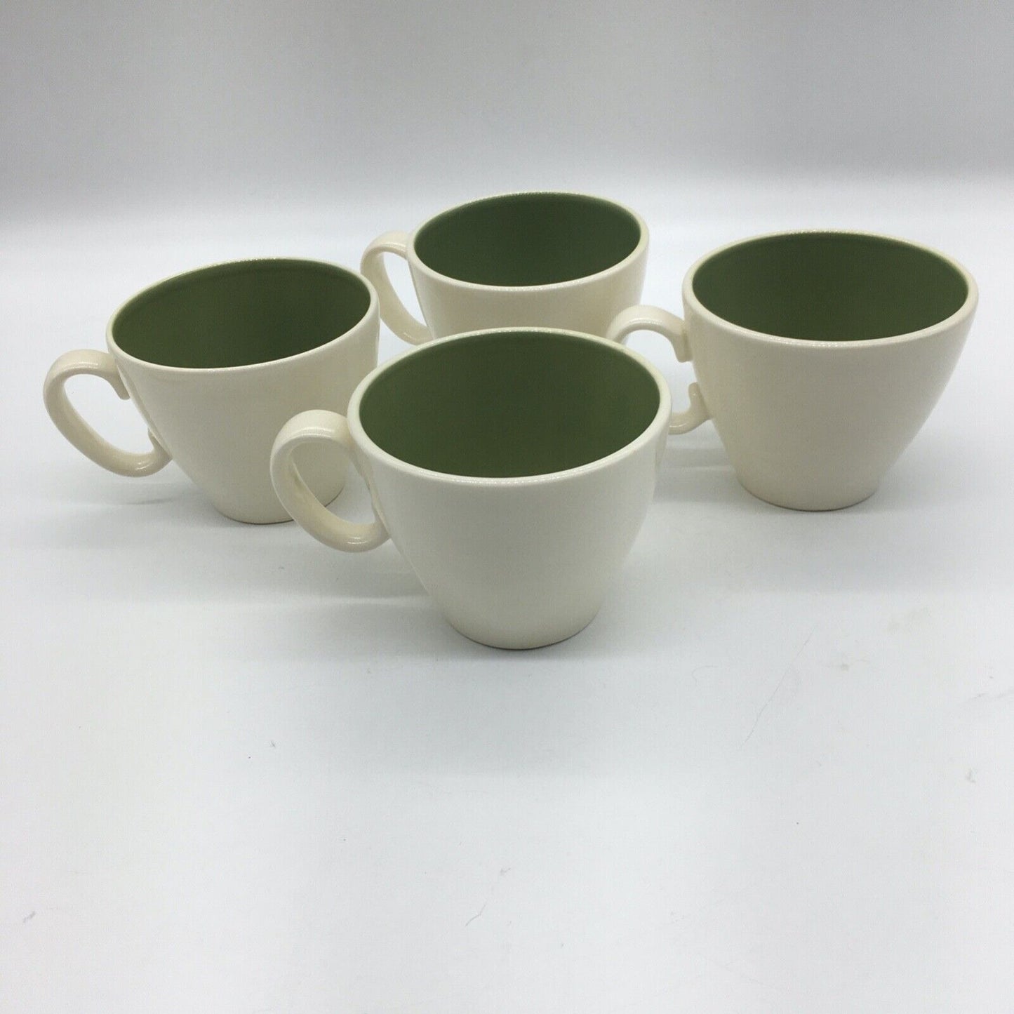 Taylor Smith Taylor Lemon Blossom Cup & Saucer Set of 4 Sage Green Interior VTG