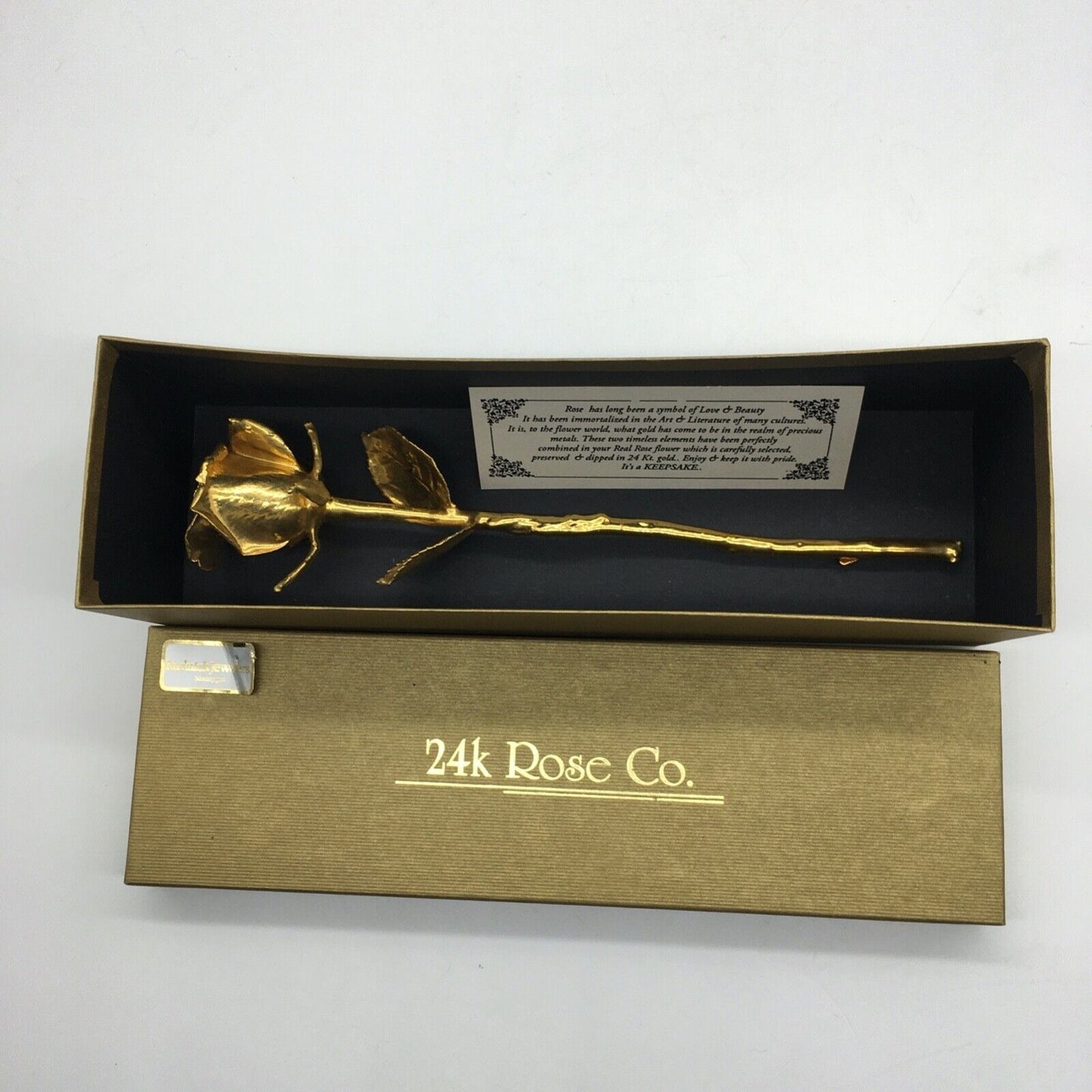 Real American Rose 24K gold dipped in Original Box Forever Keepsake USA Vintage