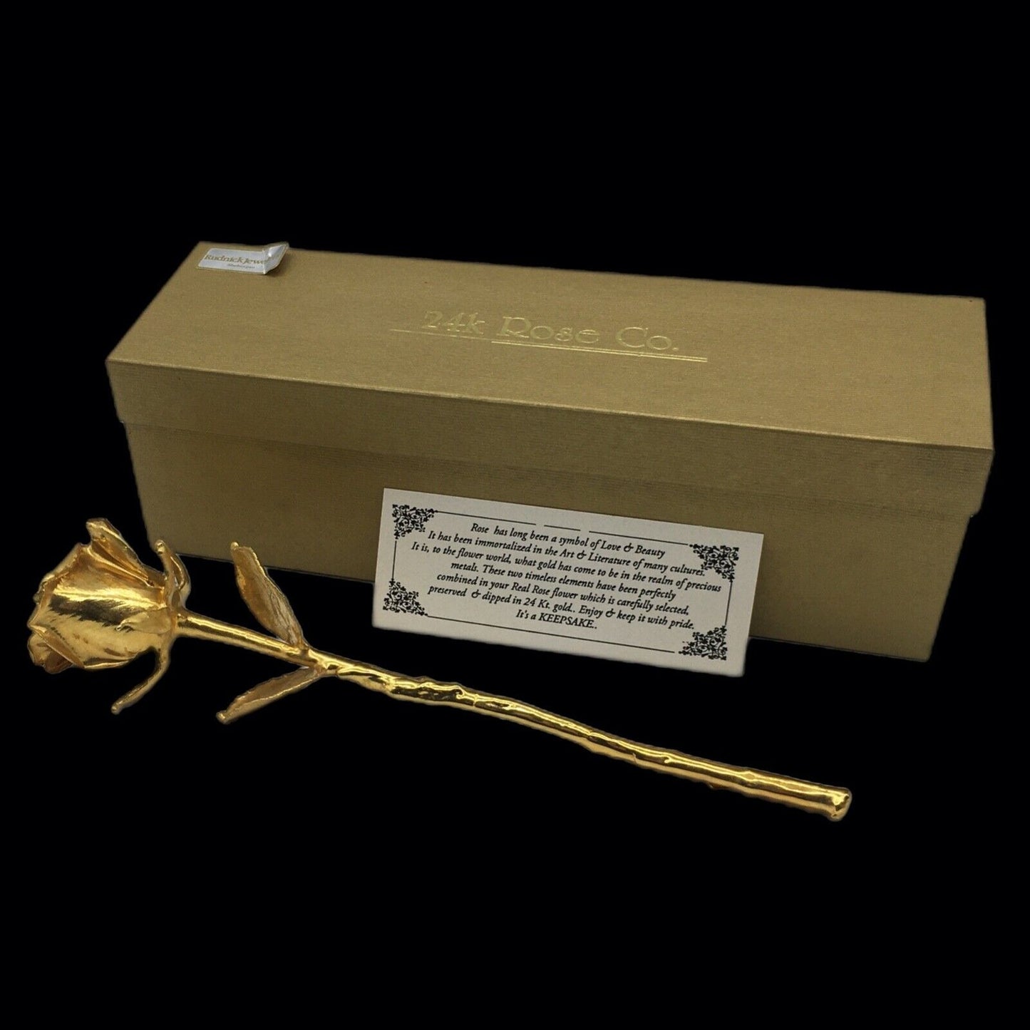 Real American Rose 24K gold dipped in Original Box Forever Keepsake USA Vintage