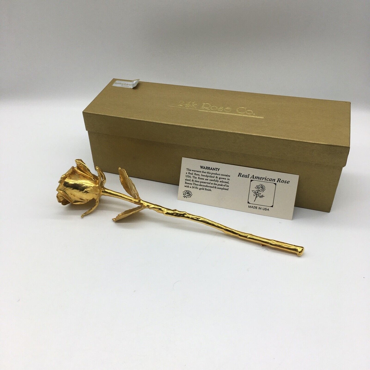 Real American Rose 24K gold dipped in Original Box Forever Keepsake USA Vintage