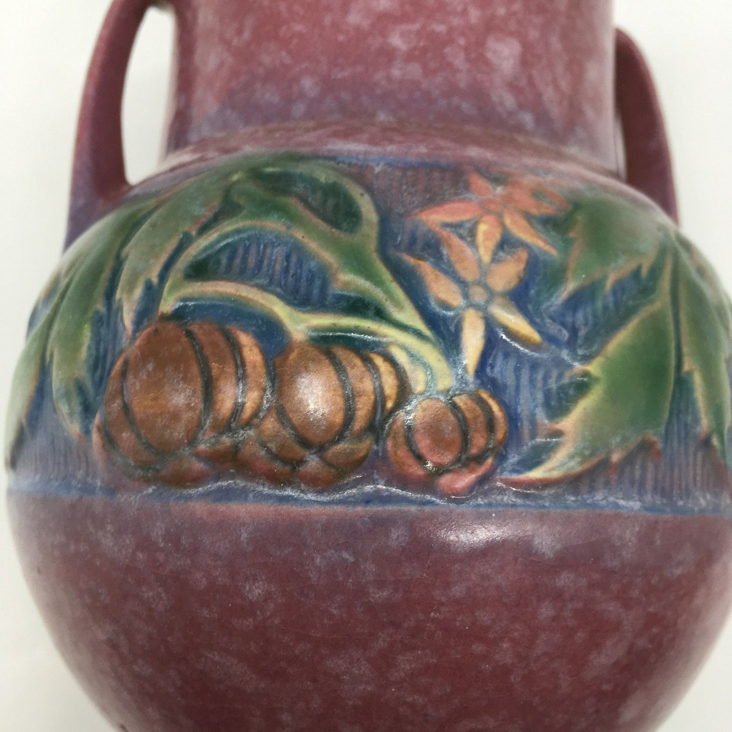 Vintage Roseville Art Pottery Pink Purple Baneda Vase 589-6 Pumpkins