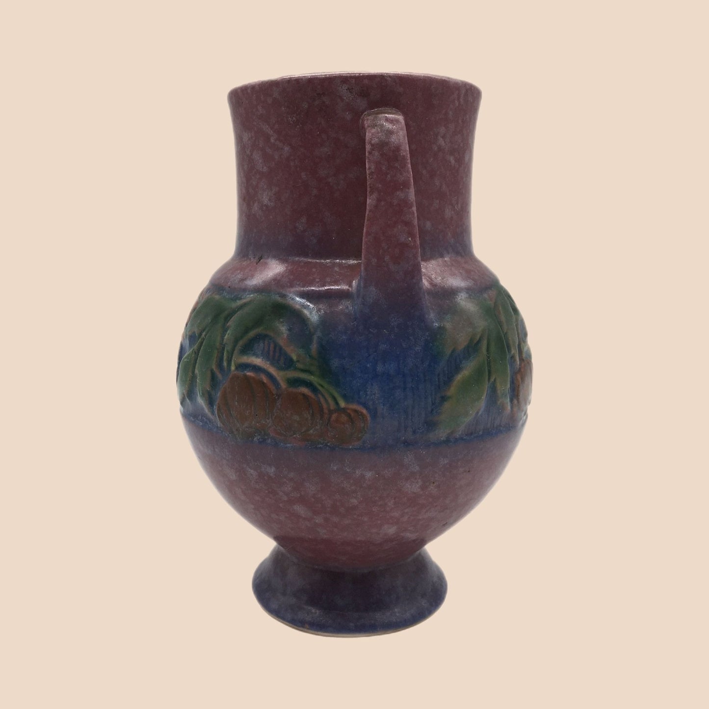 Vintage Roseville Art Pottery Pink Purple Baneda Vase 589-6 Pumpkins