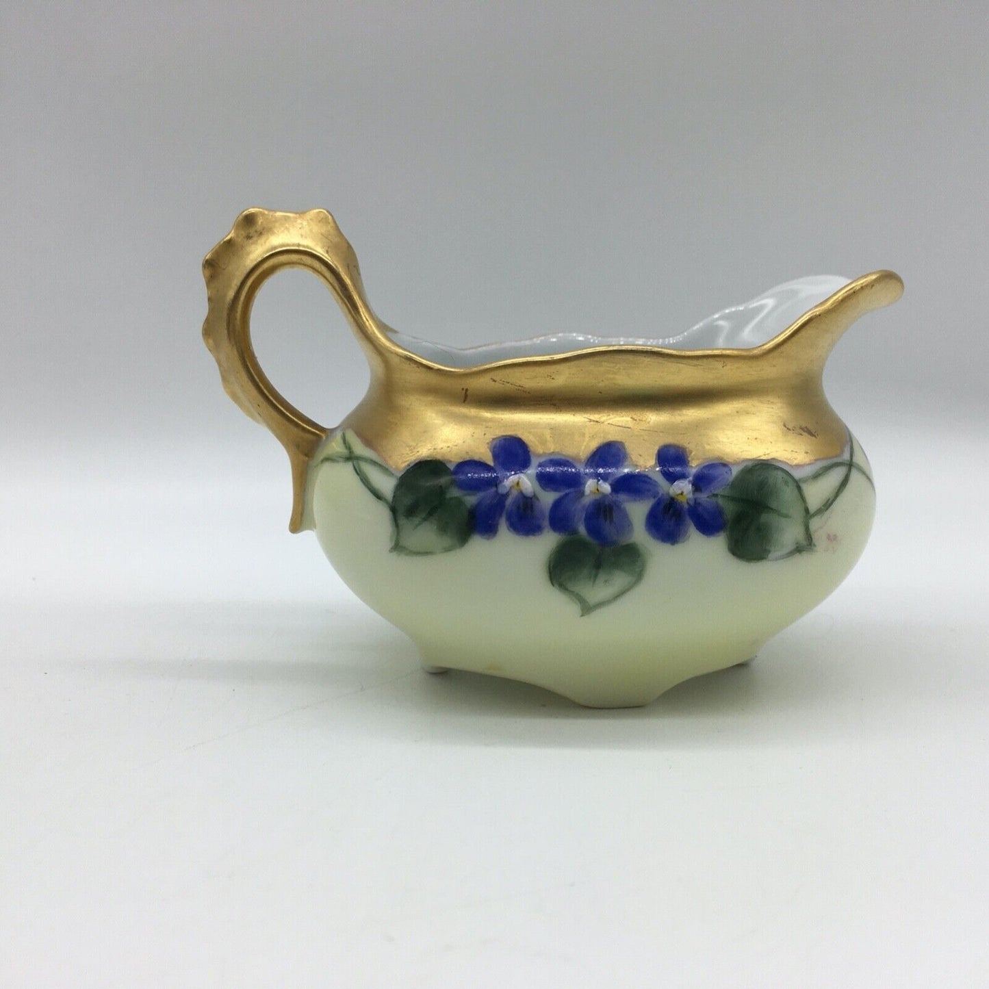Imperial PSL Austria Cream Sugar Set Hand Painted Floral Gold Trim Antique 1918