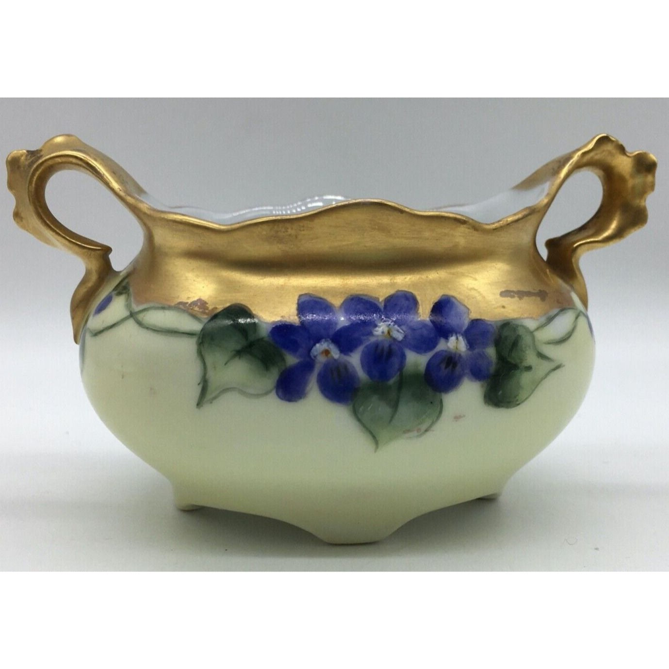 Imperial PSL Austria Cream Sugar Set Hand Painted Floral Gold Trim Antique 1918