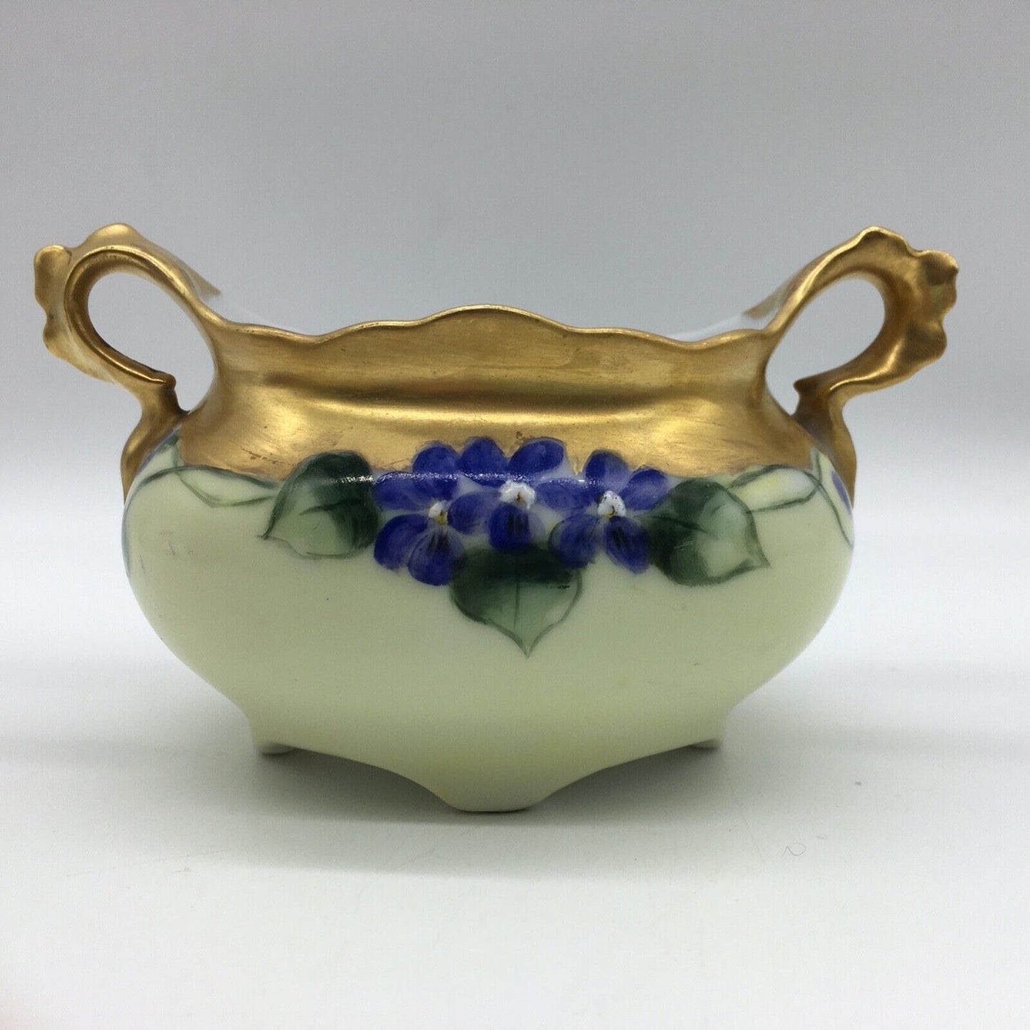 Imperial PSL Austria Cream Sugar Set Hand Painted Floral Gold Trim Antique 1918