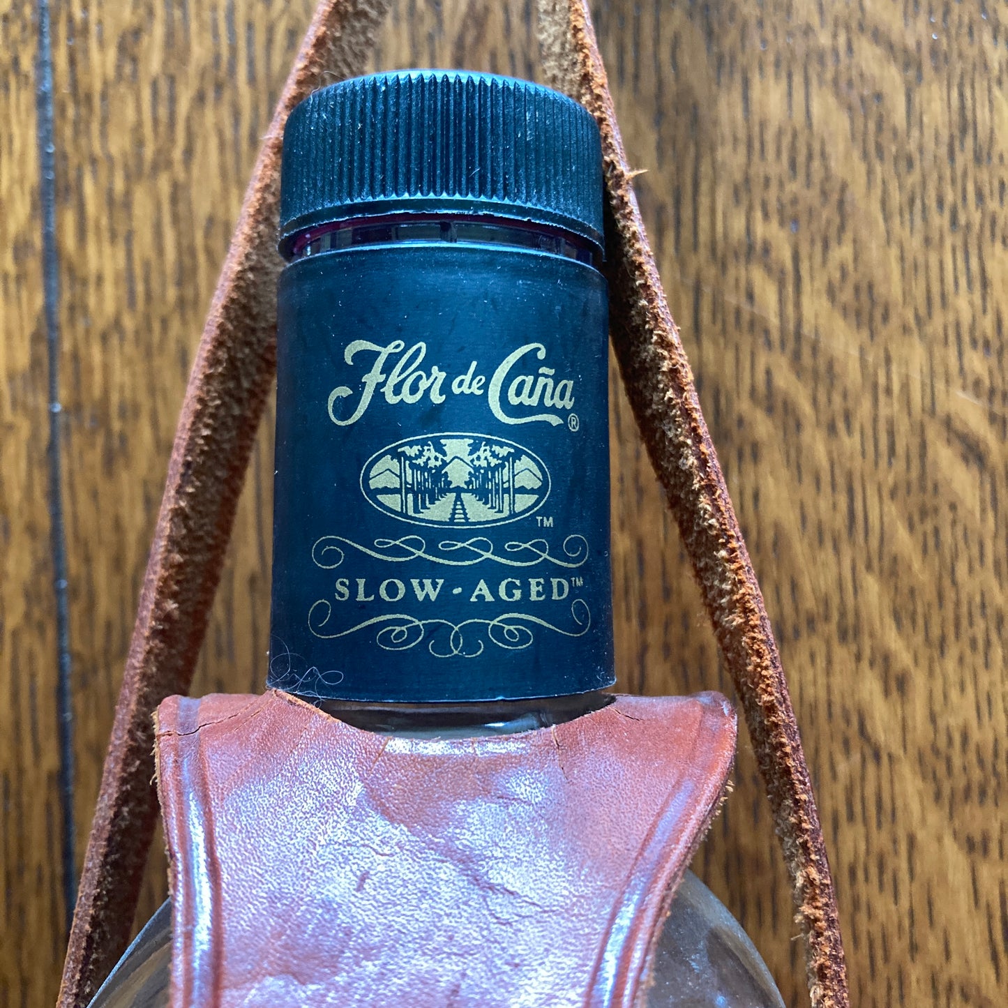 Nicaragua Hand Tooled Leather Bottle Holder/Case With Multi Stamped Designs