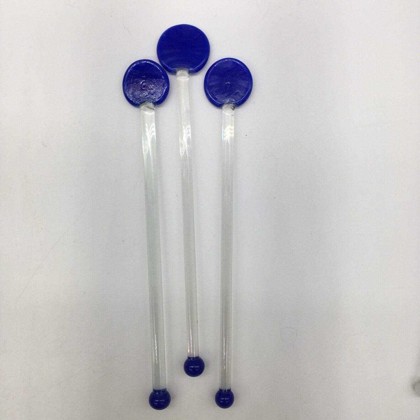Vintage Barware Art Glass Stir Stick Lot 9 Sailboats Summer Beach Pool Boating