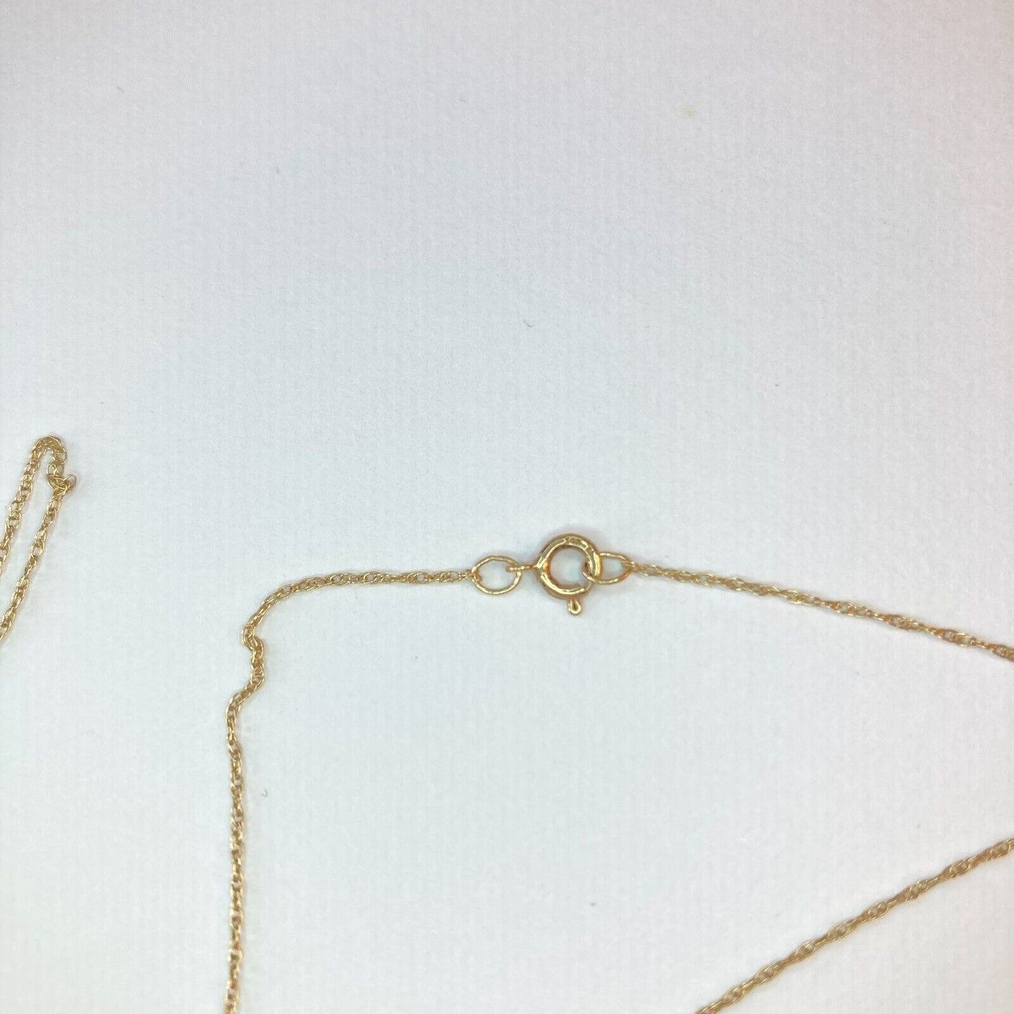 Diamond Necklace Tear Drop Pendant Stamped JMC 10K Yellow Gold on 10K Chain VTG
