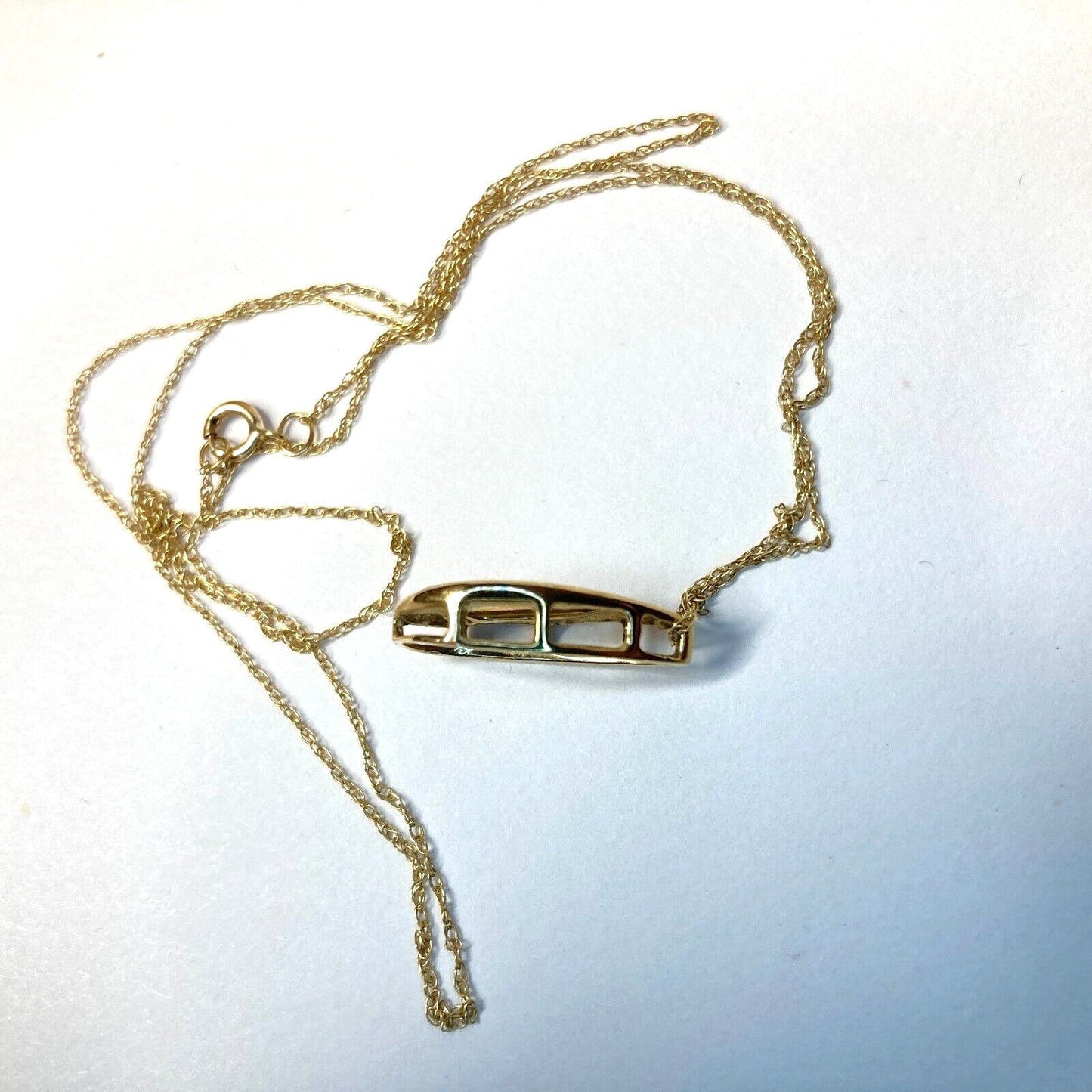 Diamond Necklace Tear Drop Pendant Stamped JMC 10K Yellow Gold on 10K Chain VTG