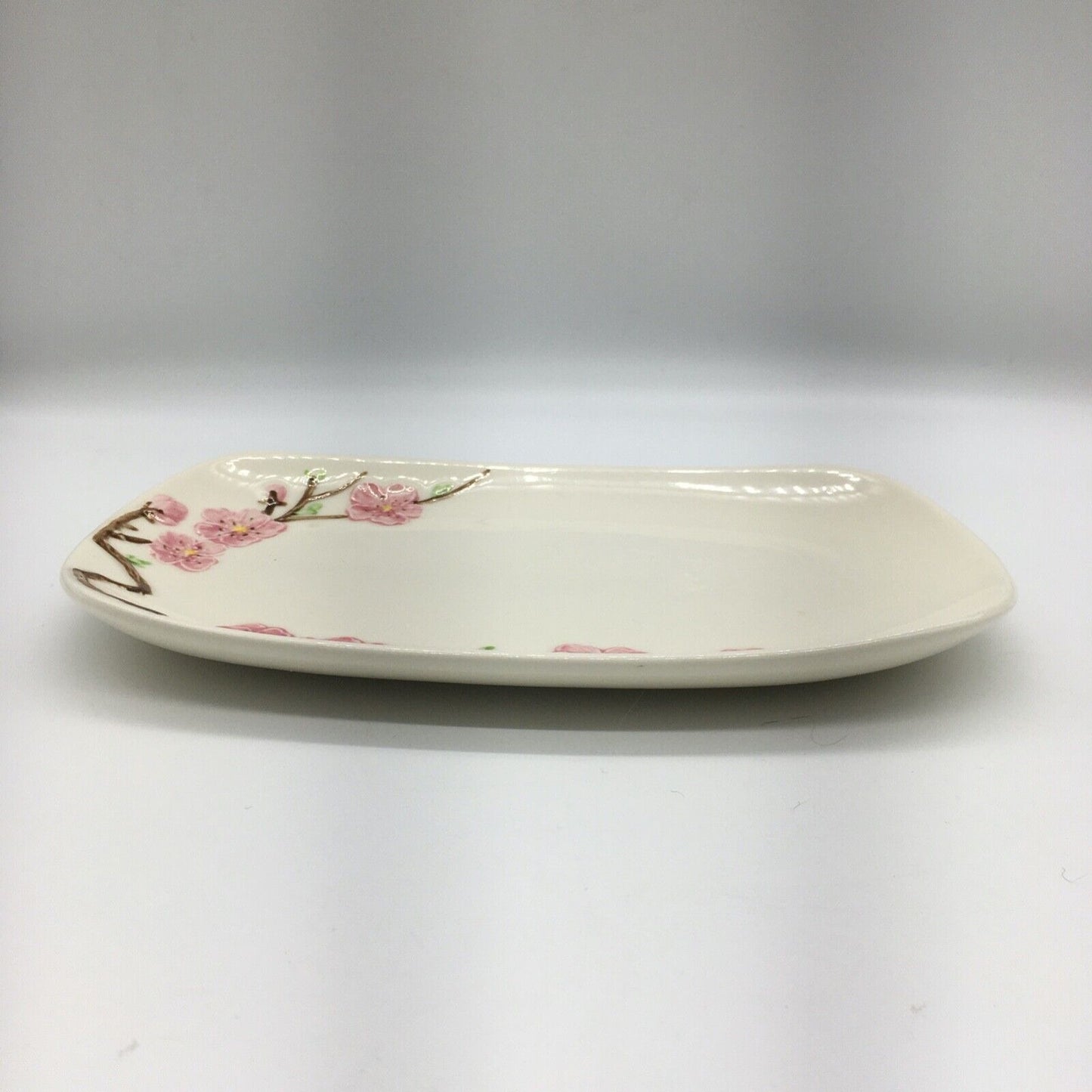 Metlox PoppyTrail Peach blossom Appetizer Set Platter & Dip Dish Vintage USA Cali