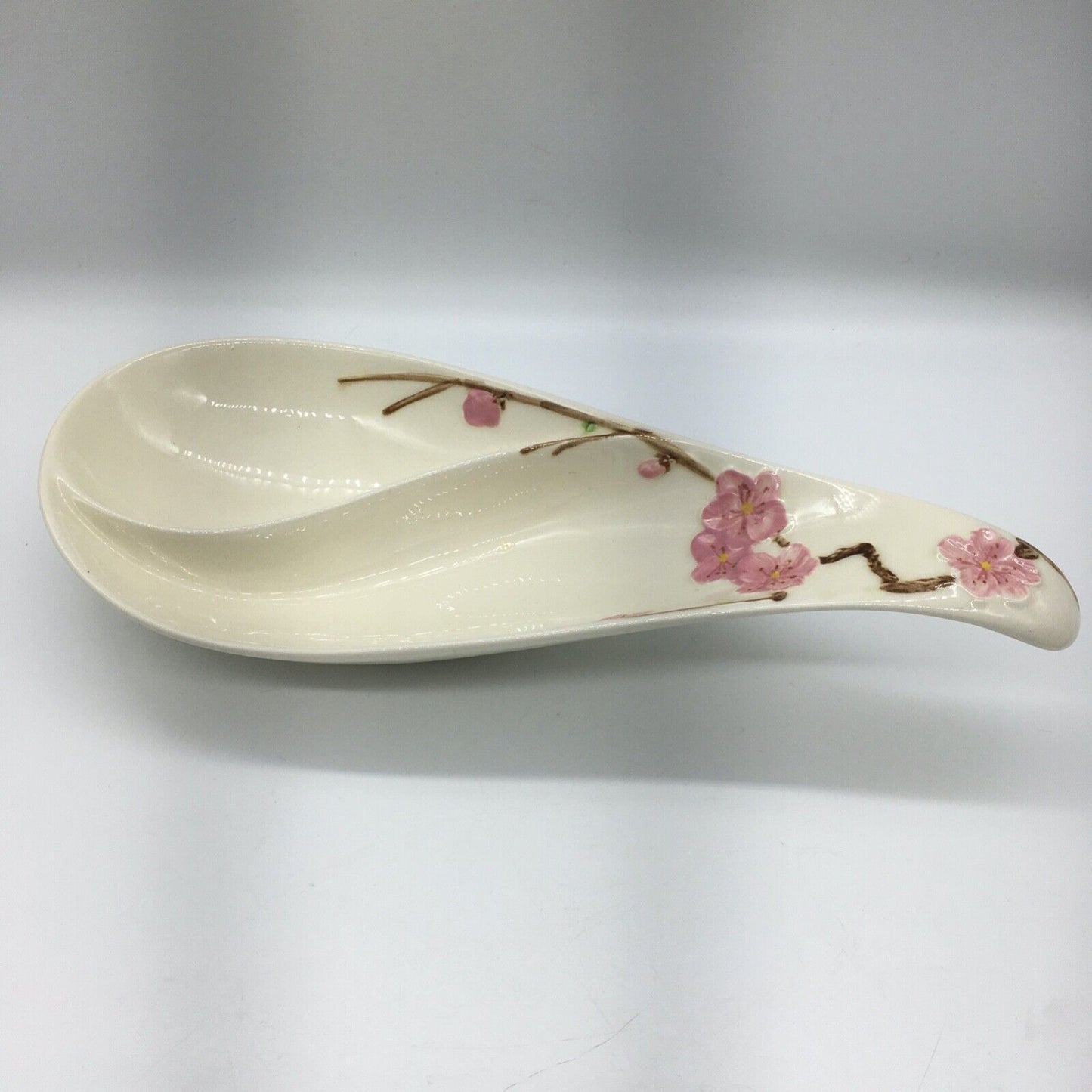Metlox PoppyTrail Peach blossom Appetizer Set Platter & Dip Dish Vintage USA Cali