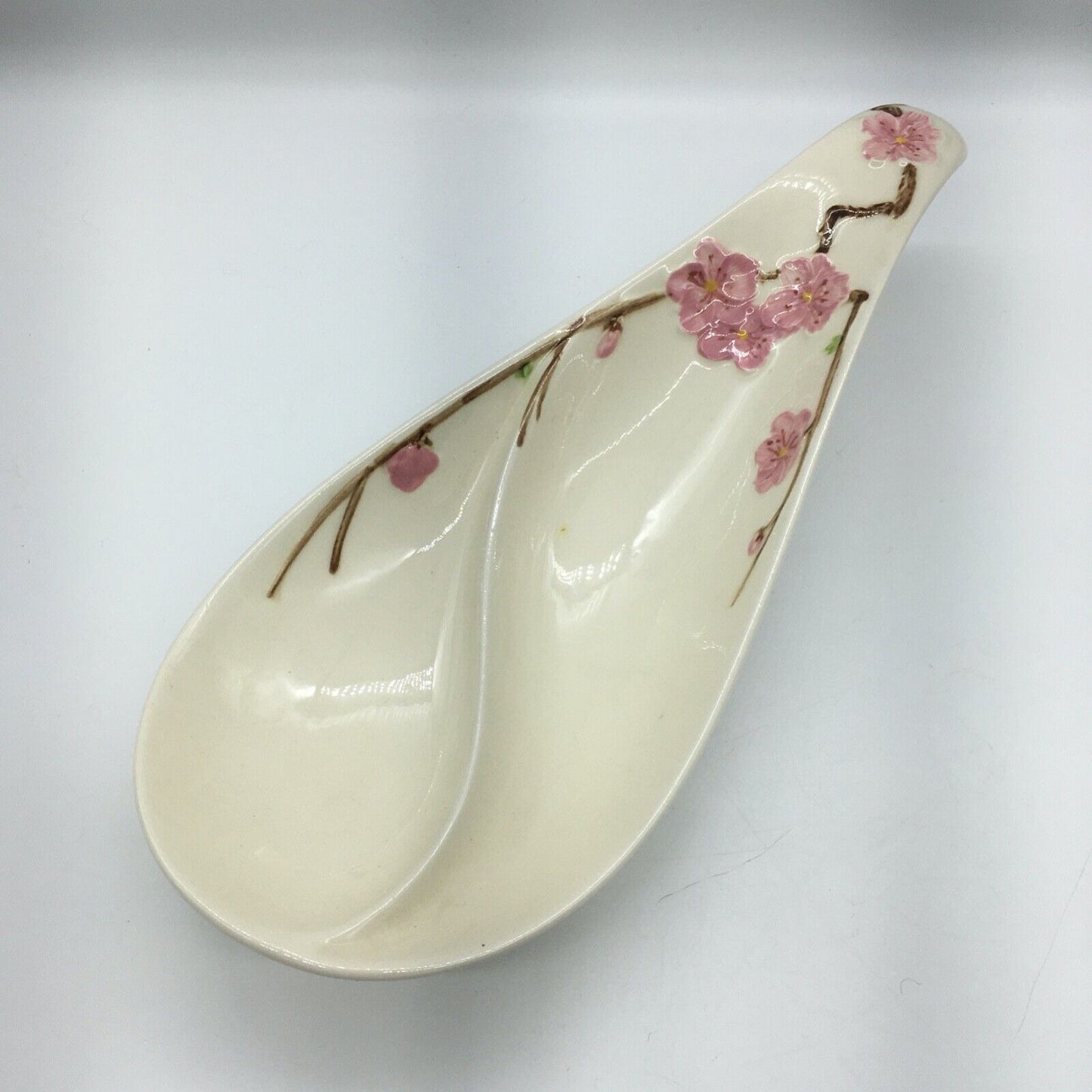 Metlox PoppyTrail Peach blossom Appetizer Set Platter & Dip Dish Vintage USA Cali