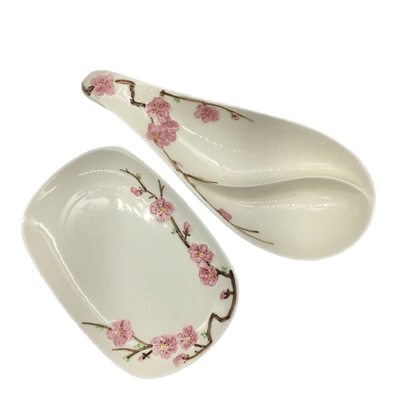 Metlox PoppyTrail Peach blossom Appetizer Set Platter & Dip Dish Vintage USA Cali