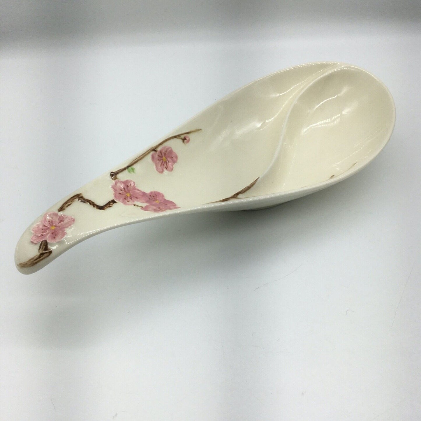Metlox PoppyTrail Peach blossom Appetizer Set Platter & Dip Dish Vintage USA Cali