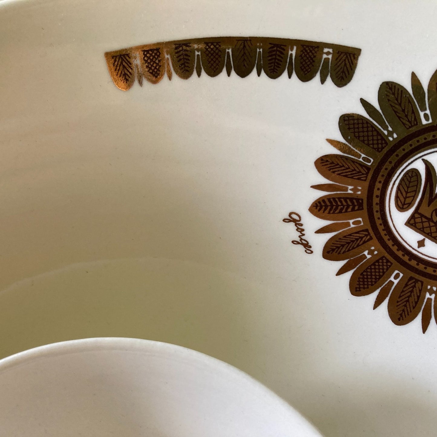 MCM Georges Briard Chip and Dip Bowl Set Vintage 1960s Regalia Design Modernist