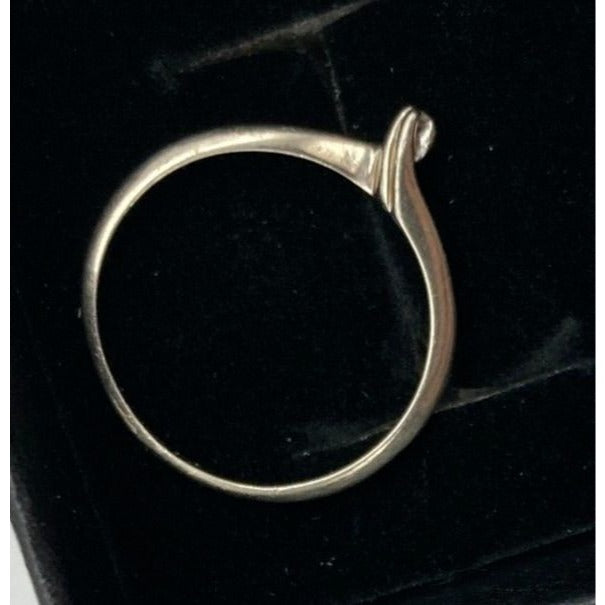 Vintage 10k White Gold Promise Ring With Single Natural Diamond Accent Size 6.25
