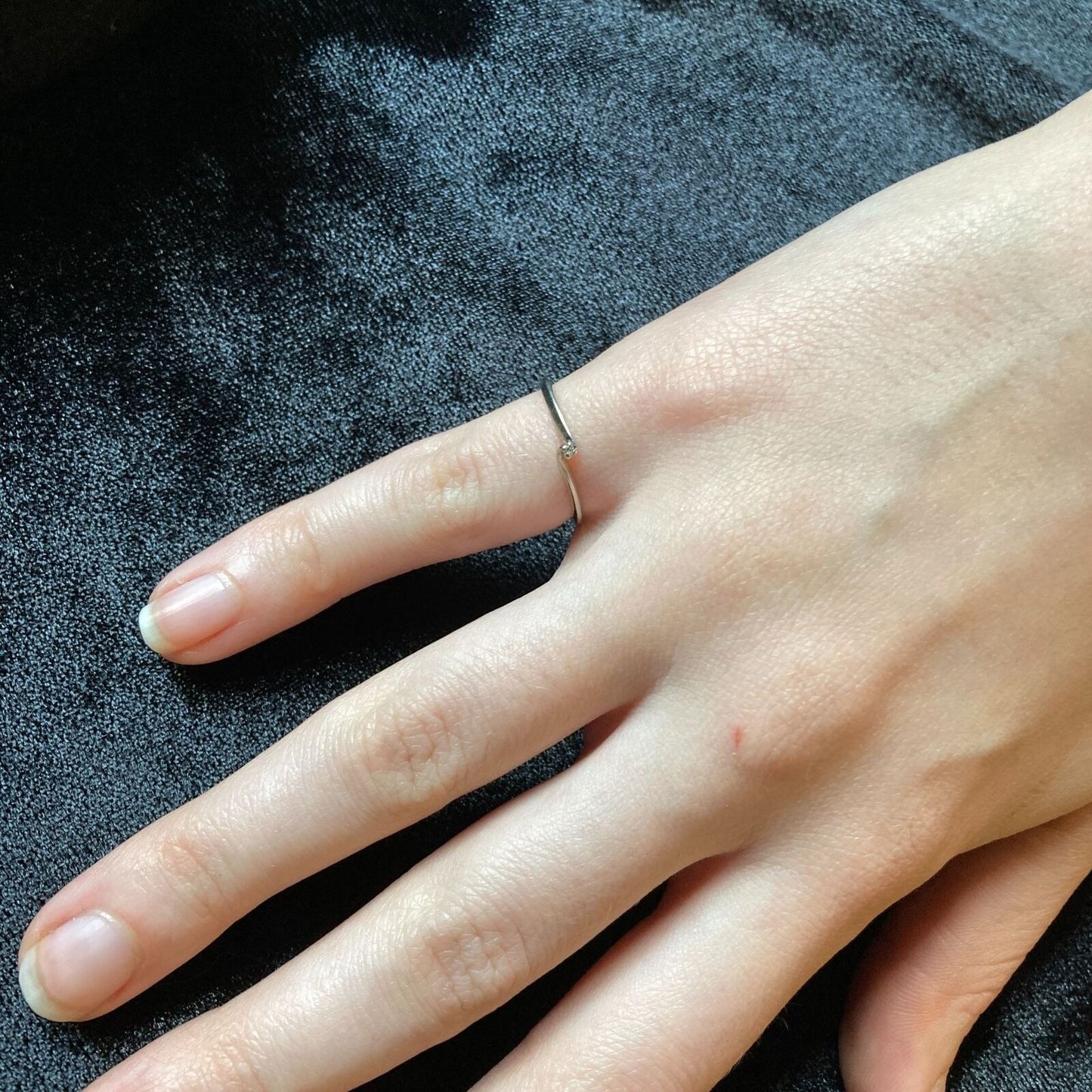 Vintage 10k White Gold Promise Ring With Single Natural Diamond Accent Size 6.25