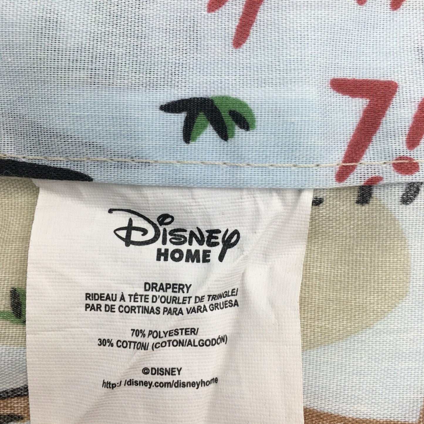 Disney Home Drapery Lil Buckaroo Mickey Cowboy Western Ranch 4 Panels 4 Tie Back
