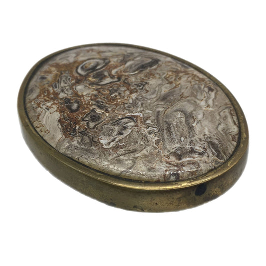 Belt Buckle Petrified Palm Root, Solid Brass Buckle, 1983 BTS Belt Buckle, Organic Belt Buckle, Belt Accessories, BTS USA, Vintage Buckle