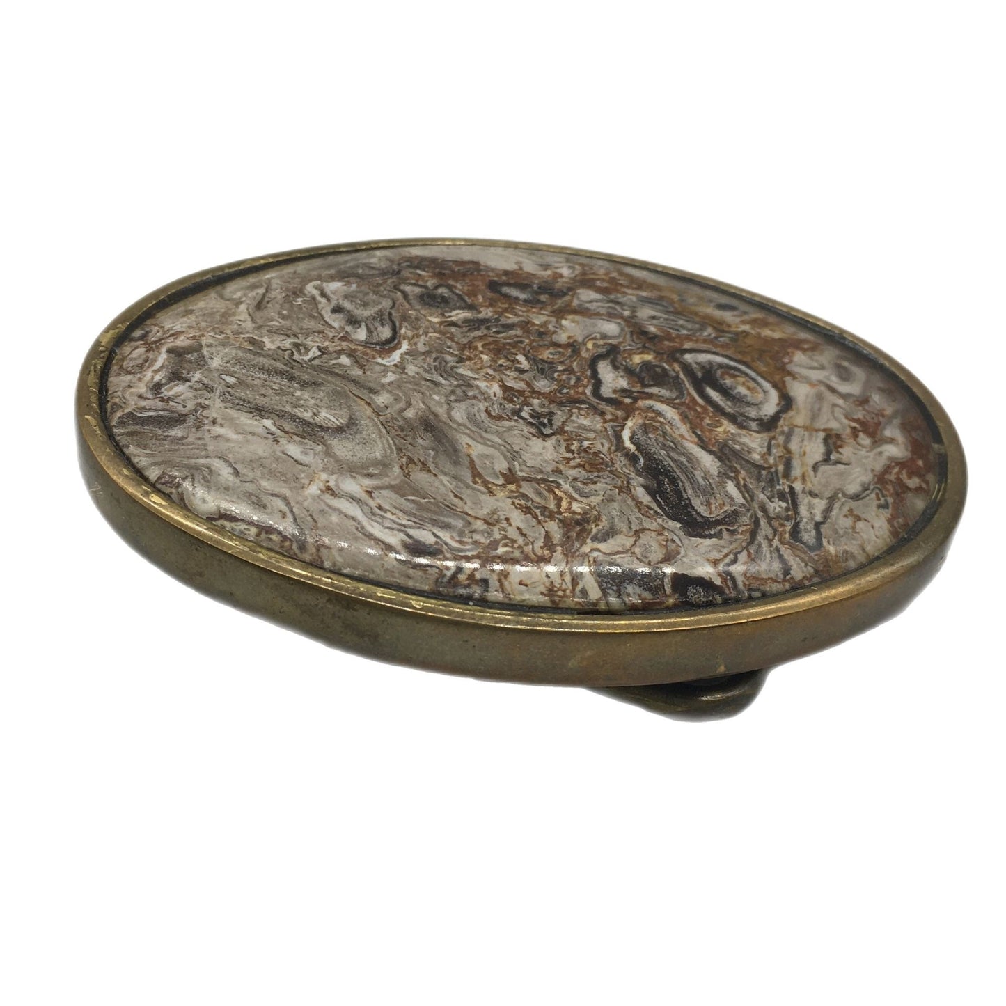 Belt Buckle Petrified Palm Root, Solid Brass Buckle, 1983 BTS Belt Buckle, Organic Belt Buckle, Belt Accessories, BTS USA, Vintage Buckle