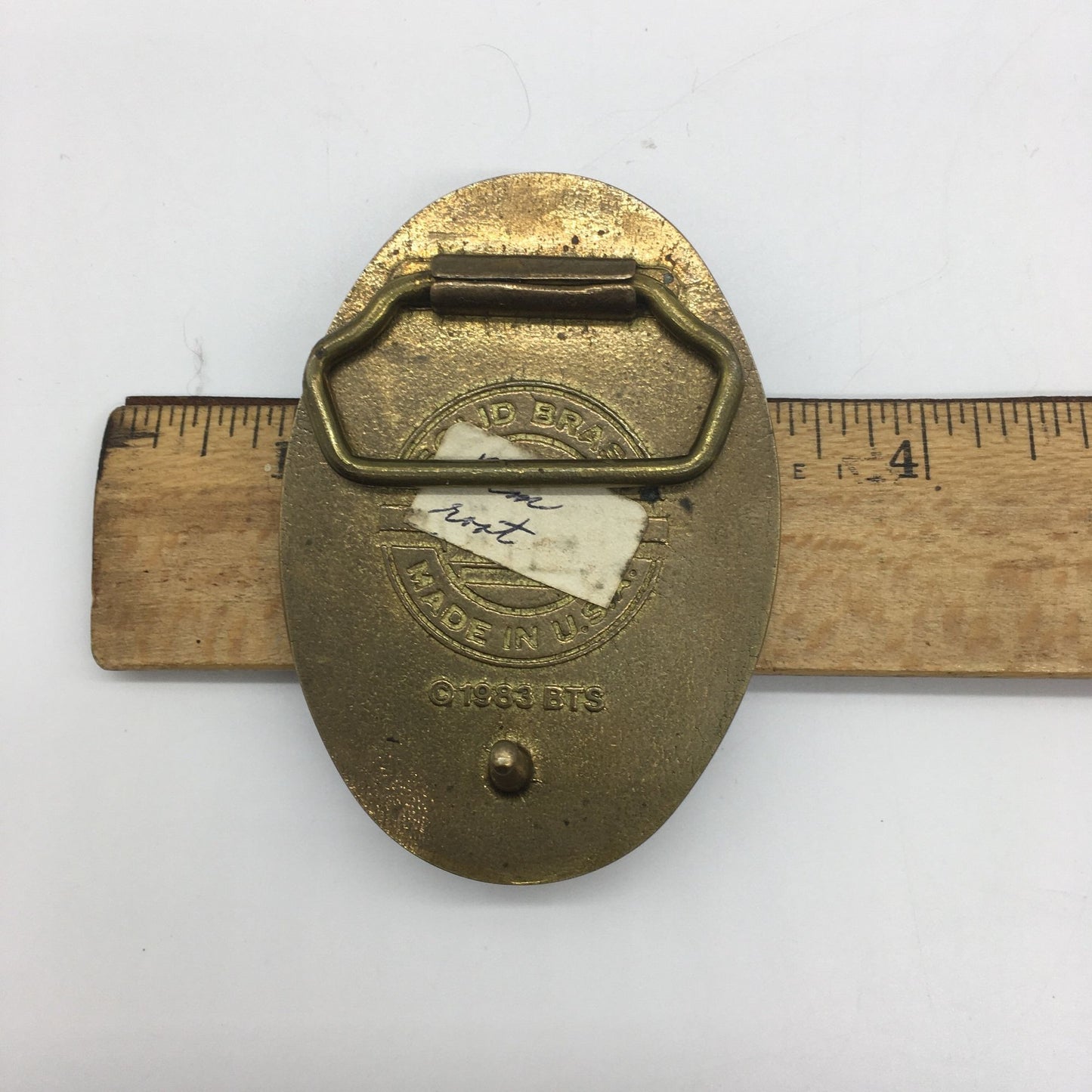 Belt Buckle Petrified Palm Root, Solid Brass Buckle, 1983 BTS Belt Buckle, Organic Belt Buckle, Belt Accessories, BTS USA, Vintage Buckle