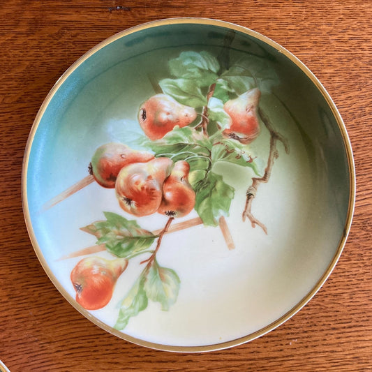 Hand-Painted Bavarian Porcelain Fruit Plates Set Of 3 Vintage Decorative Collect