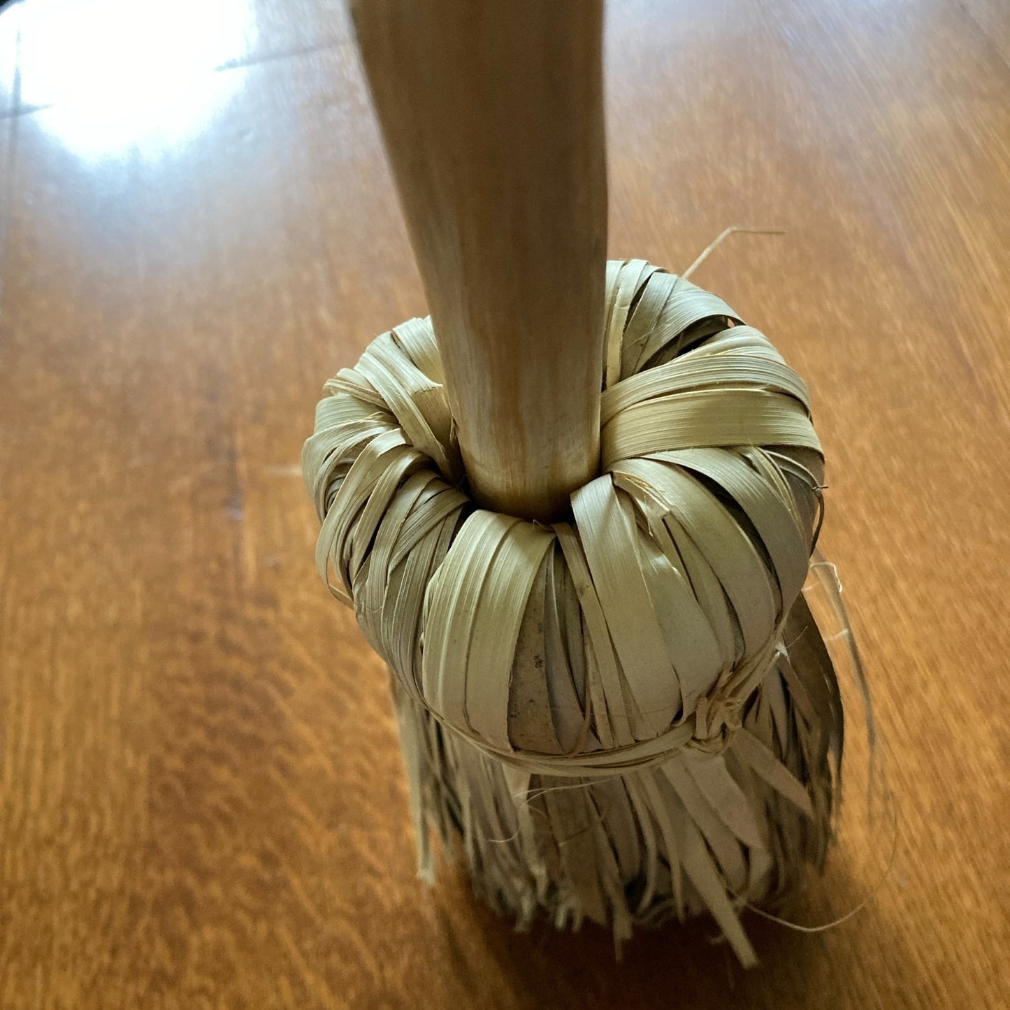 Halloween Folk Art Handmade Broom Natural Fiber Bristles Wood Handle Rustic Home