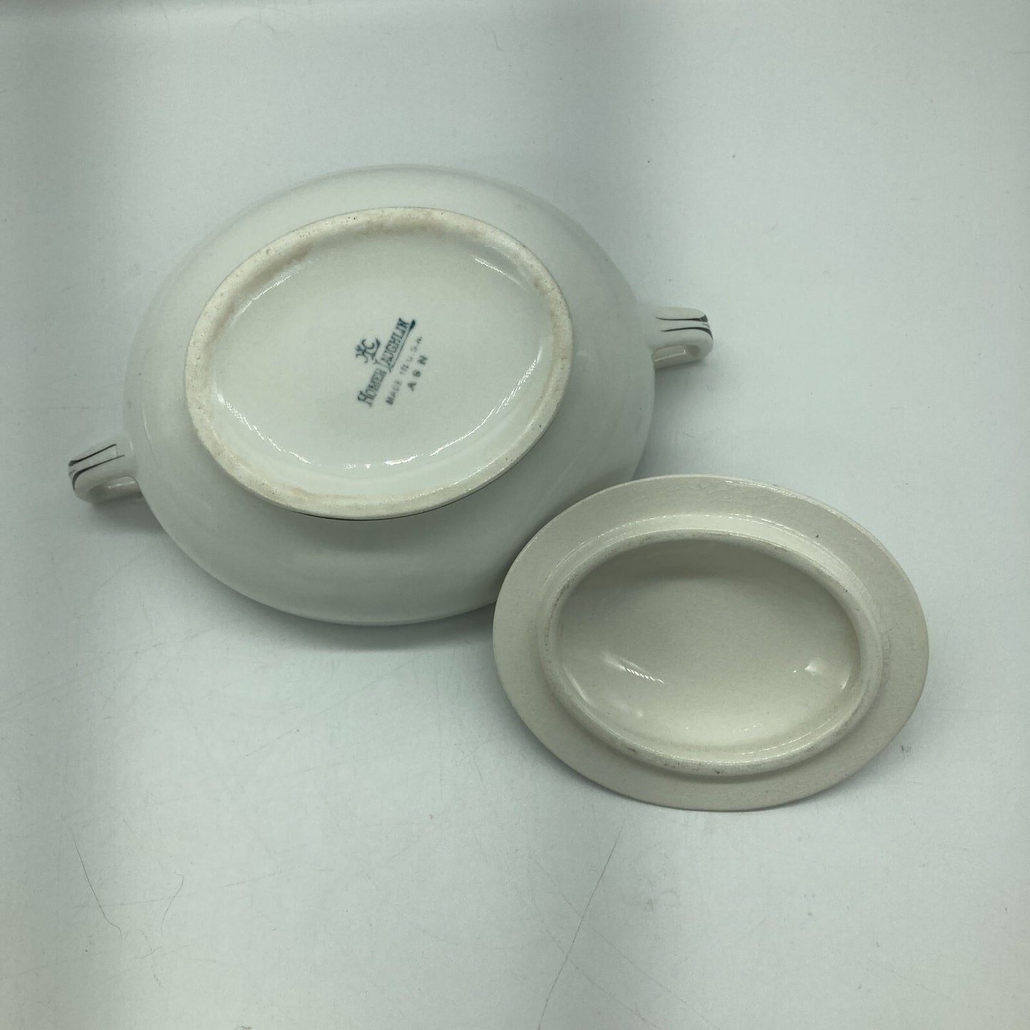 Antique 1925 Homer Laughlin L5N USA Serving Pieces Butter Dome Sugar Dish Gravy