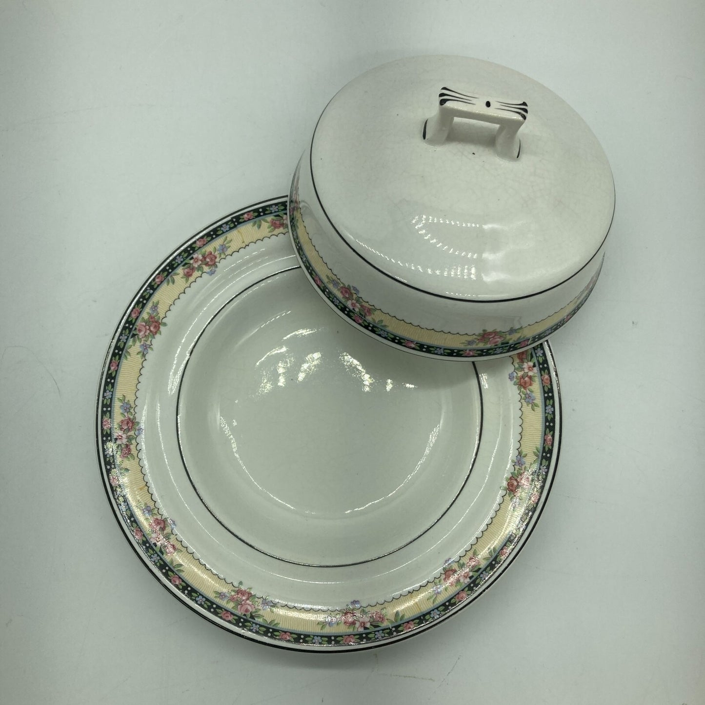Antique 1925 Homer Laughlin L5N USA Serving Pieces Butter Dome Sugar Dish Gravy