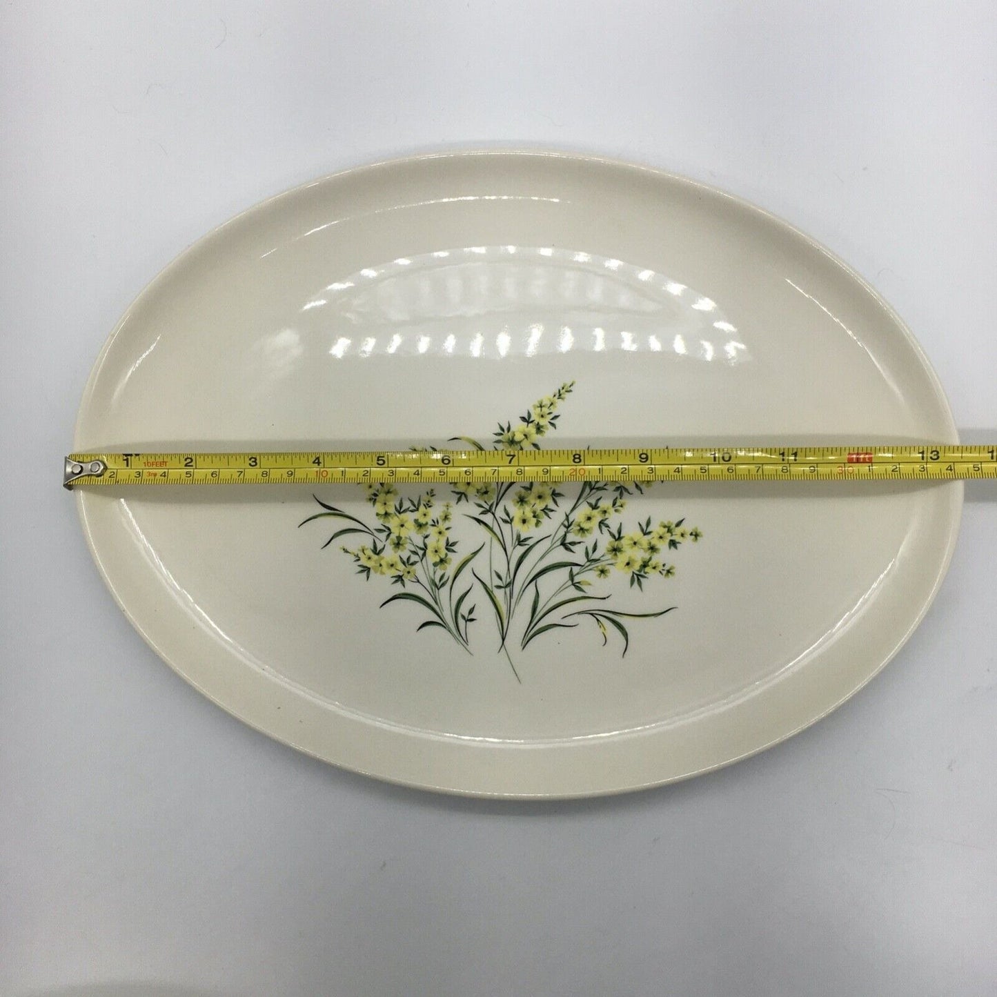 Taylor Smith & Taylor Serving Platter & Bowl Lemon Blossom Sage Green & Yellow