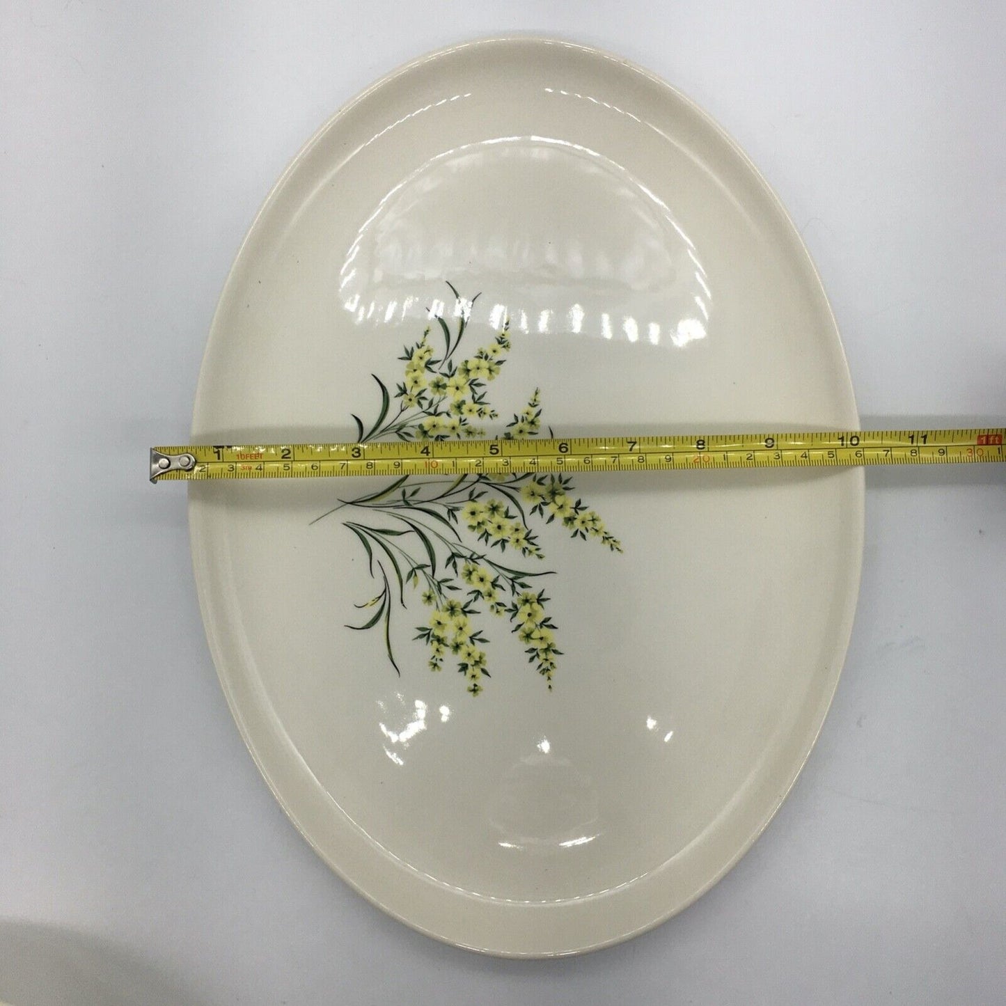Taylor Smith & Taylor Serving Platter & Bowl Lemon Blossom Sage Green & Yellow