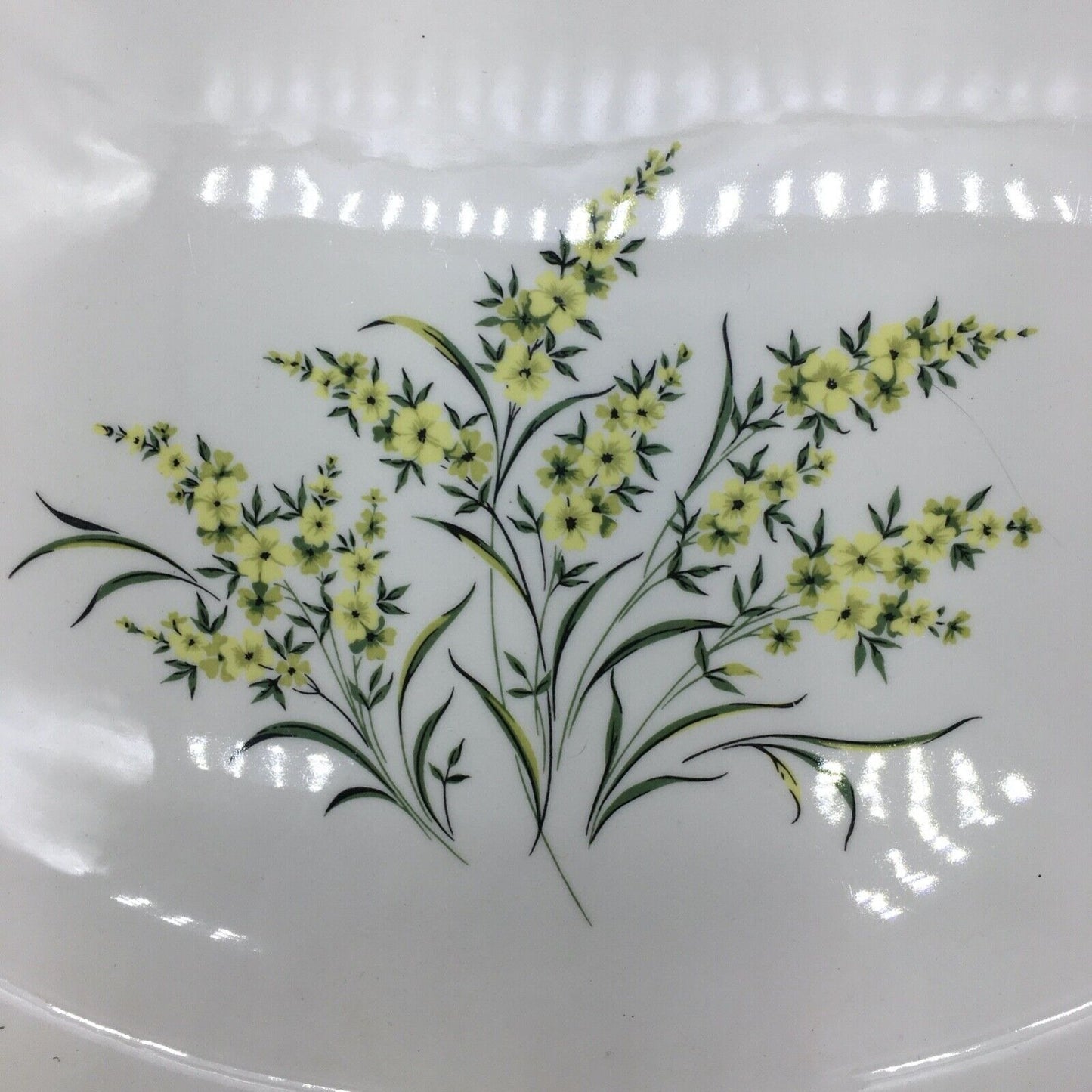 Taylor Smith & Taylor Serving Platter & Bowl Lemon Blossom Sage Green & Yellow