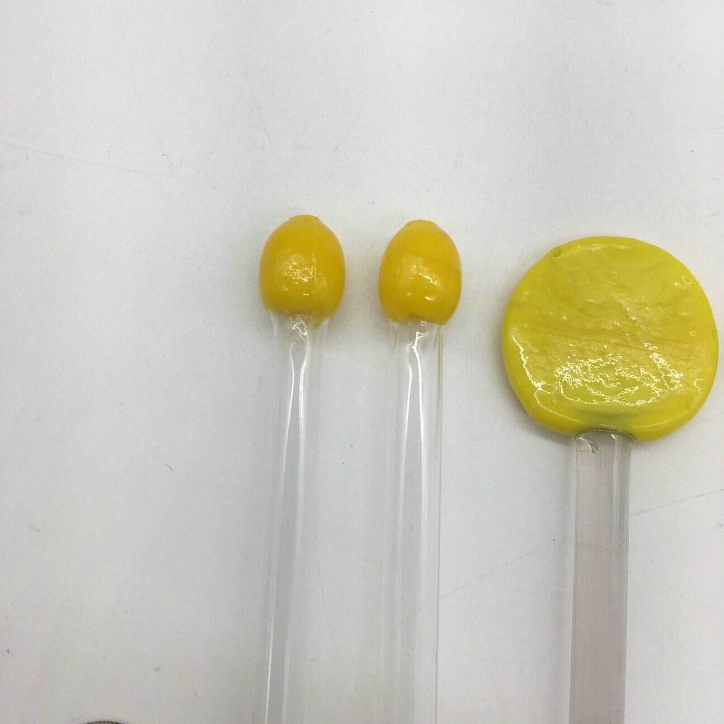Vintage Barware Art Glass Stir Stick Straw Spoon Variety lot 10 Orange & Yellow