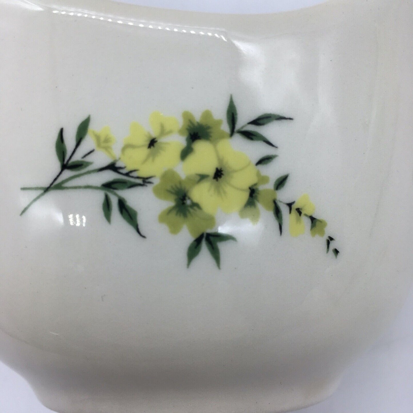 Taylor Smith & Taylor Cream & Lidded Sugar Set Lemon Blossom Sage Green & Yellow